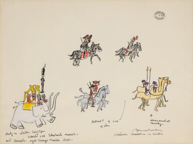 View full screen - View 1 of Lot 304. Sketch for 'Madeline in London' (Cavalry).