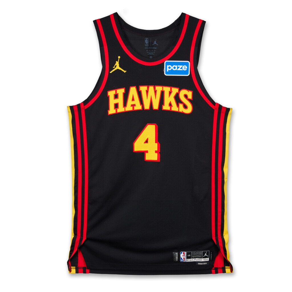 View full screen - View 1 of Lot 35. Gabe Vincent Atlanta Hawks 2026 NBA Playoffs Eastern Conference Round 1 Game Worn Statement Edition Jersey | Game 1 | Matched to 2 Games .