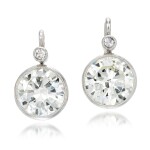 Pair of diamond earrings, 1900s