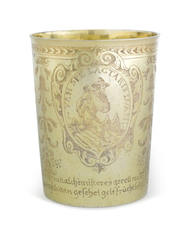 View full screen - View 1 of Lot 18. A German Silver-Gilt Emblem Beaker, Hans Reiff, Nuremburg, Circa 1609-26.