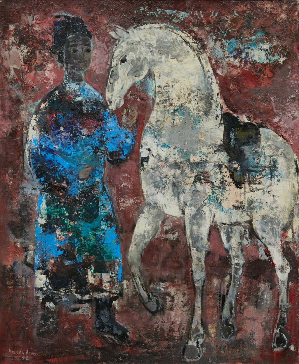 View full screen - View 1 of Lot 38. Vu Cao Dam 武高談 | Cavalier et cheval (Rider and horse) 騎士與馬.