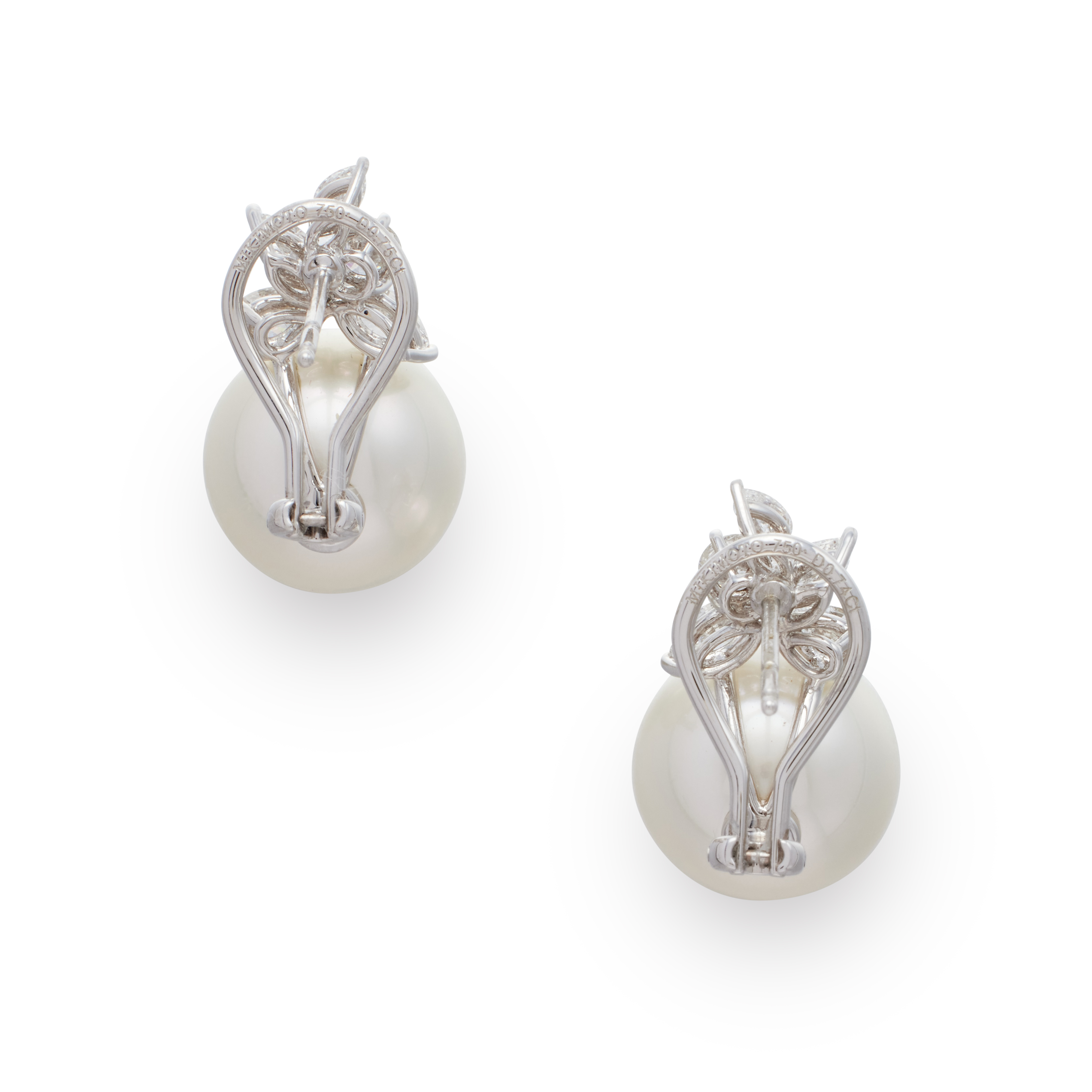 Mikimoto Cultured Pearl And Diamond Drop Earclips Available For