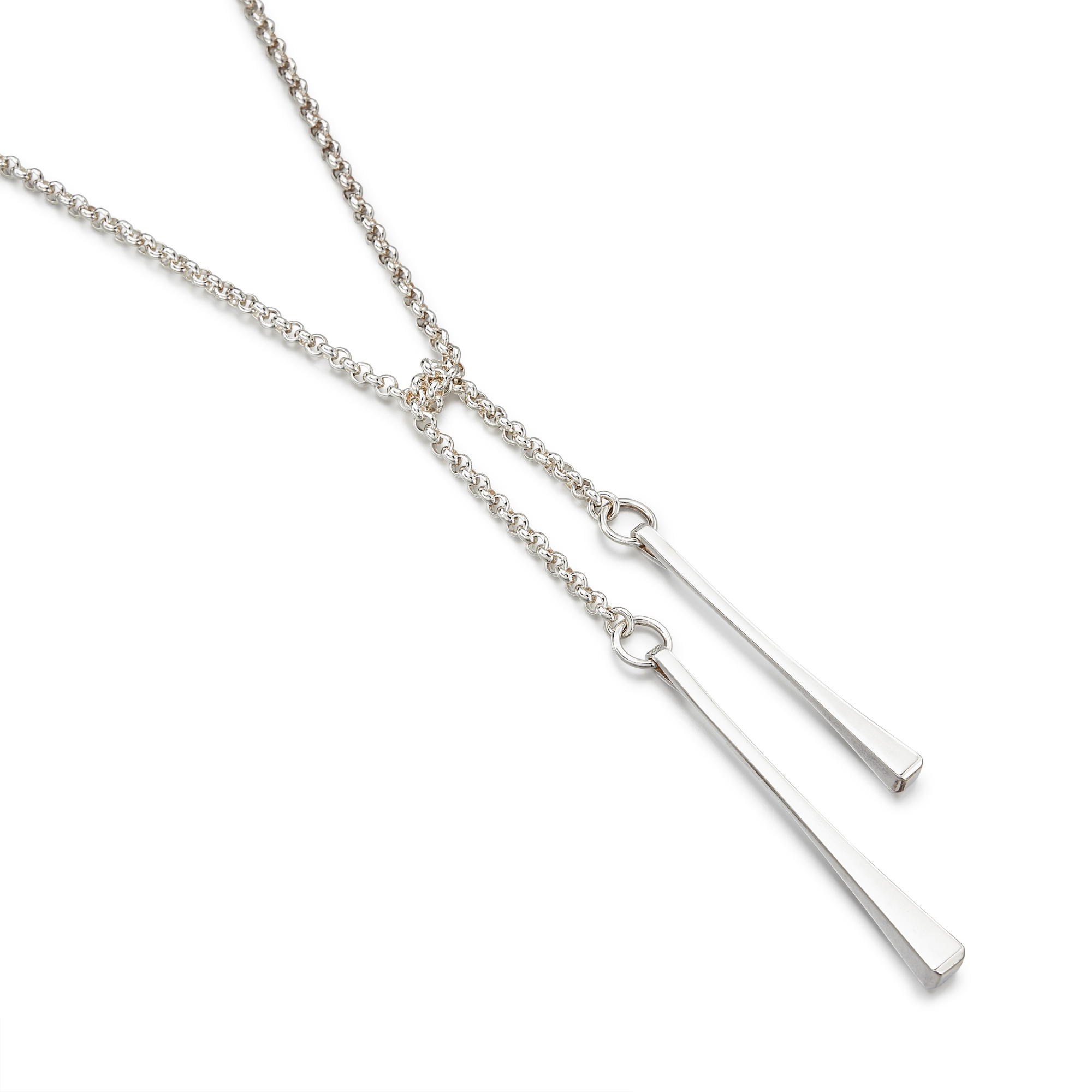 Hermès Sterling Silver Clou De Forge Lariat Necklace