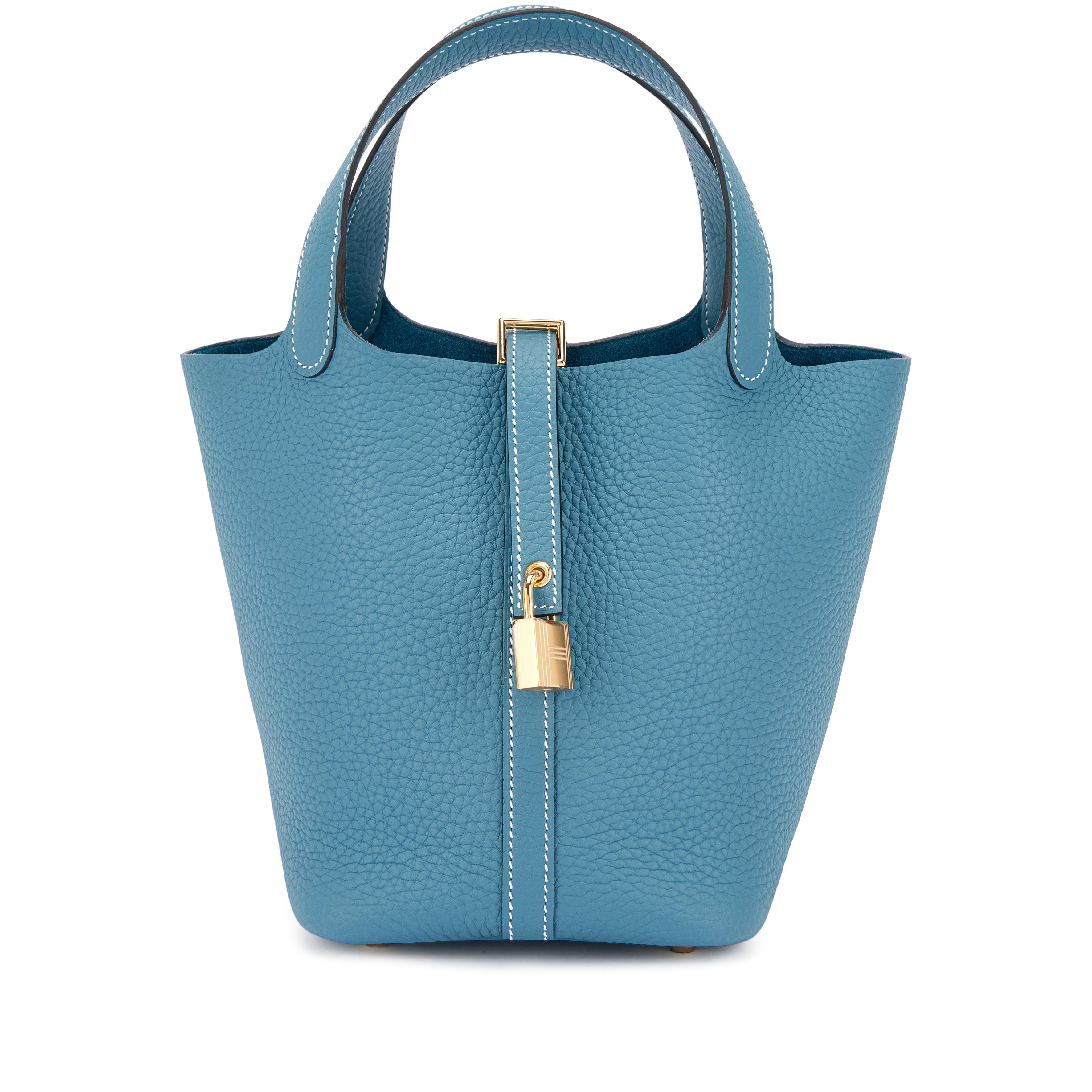 Hermès New Bleu Jean Clemence Picotin Lock 18 Gold Hardware, 2025