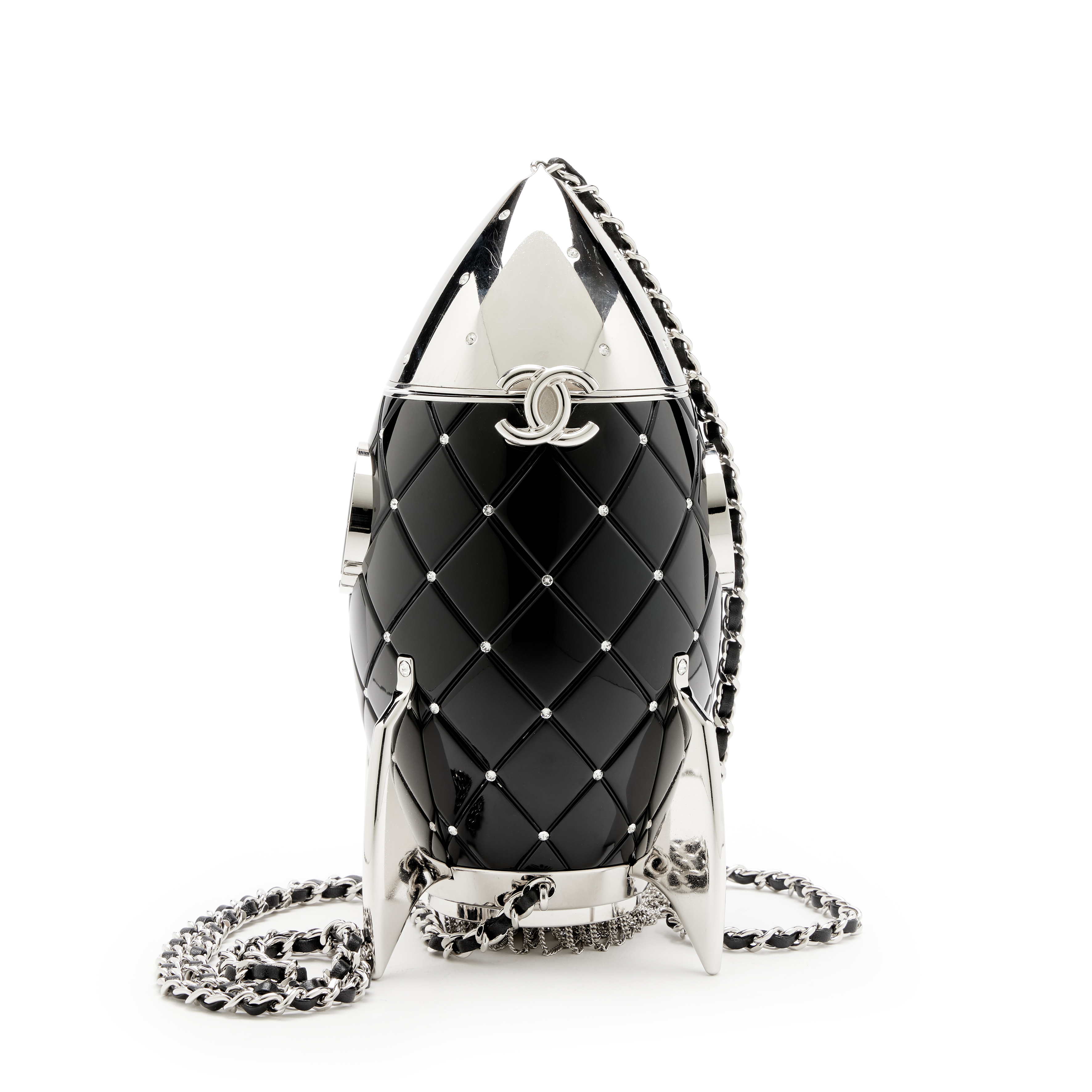 Chanel Limited Edition Black Plexiglass And Crystal Rocket Ship