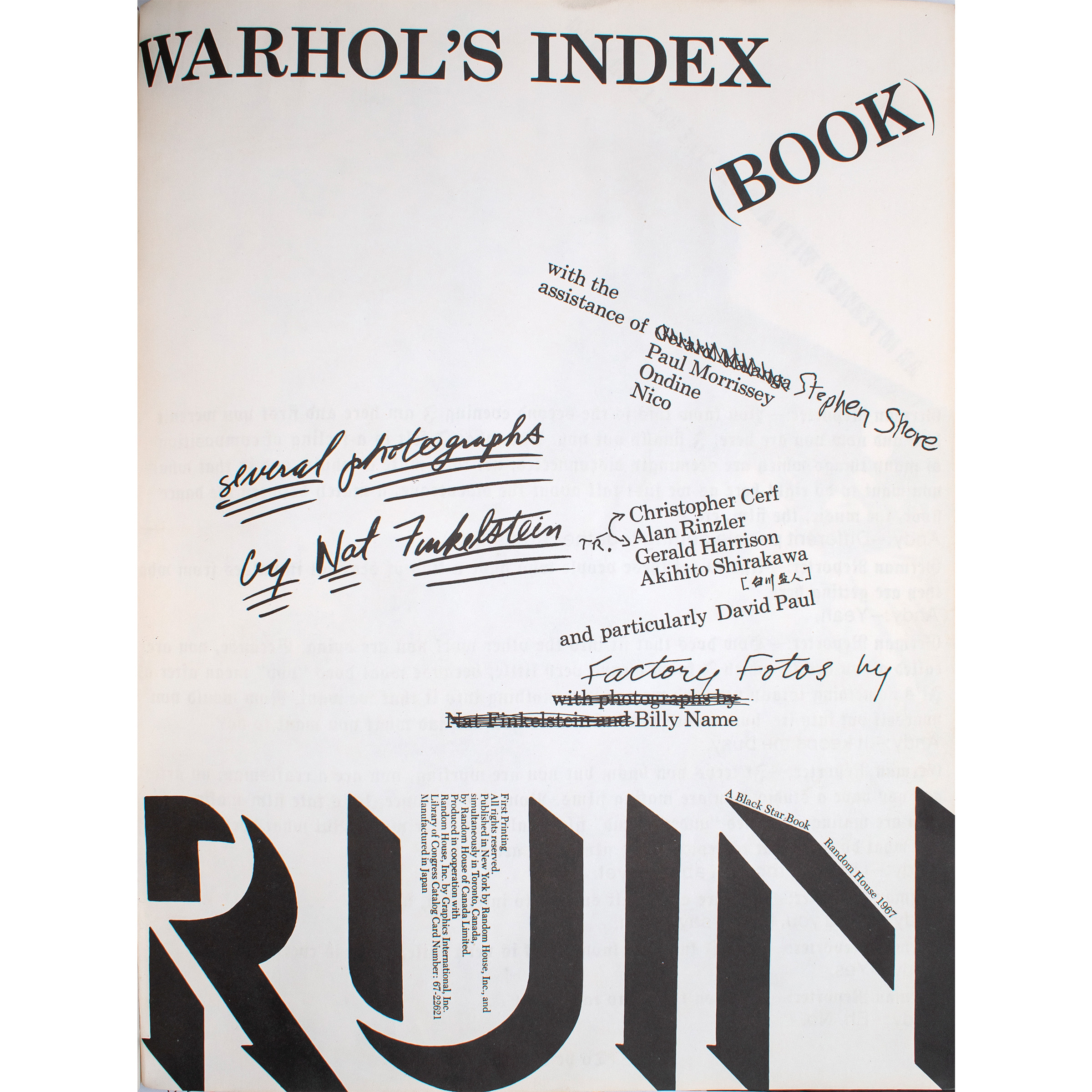 Andy Warhol Vintage Andy Warhol's Index First Edition Available