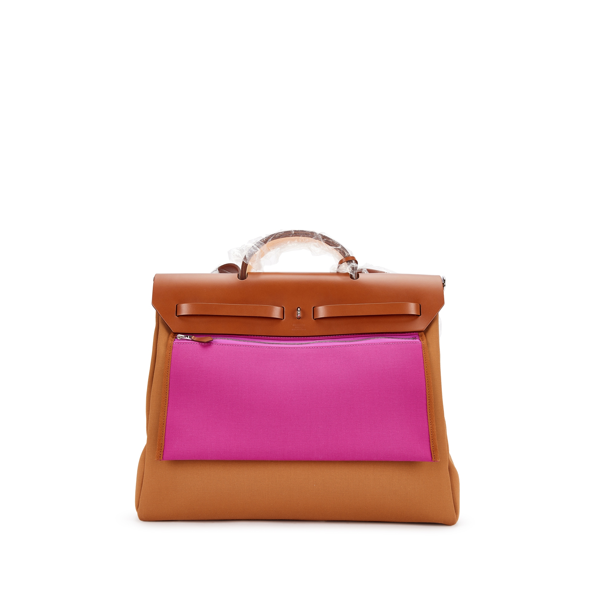 Hermès Fauve Vache Hunter And Dune And Magnolia Toile Verso