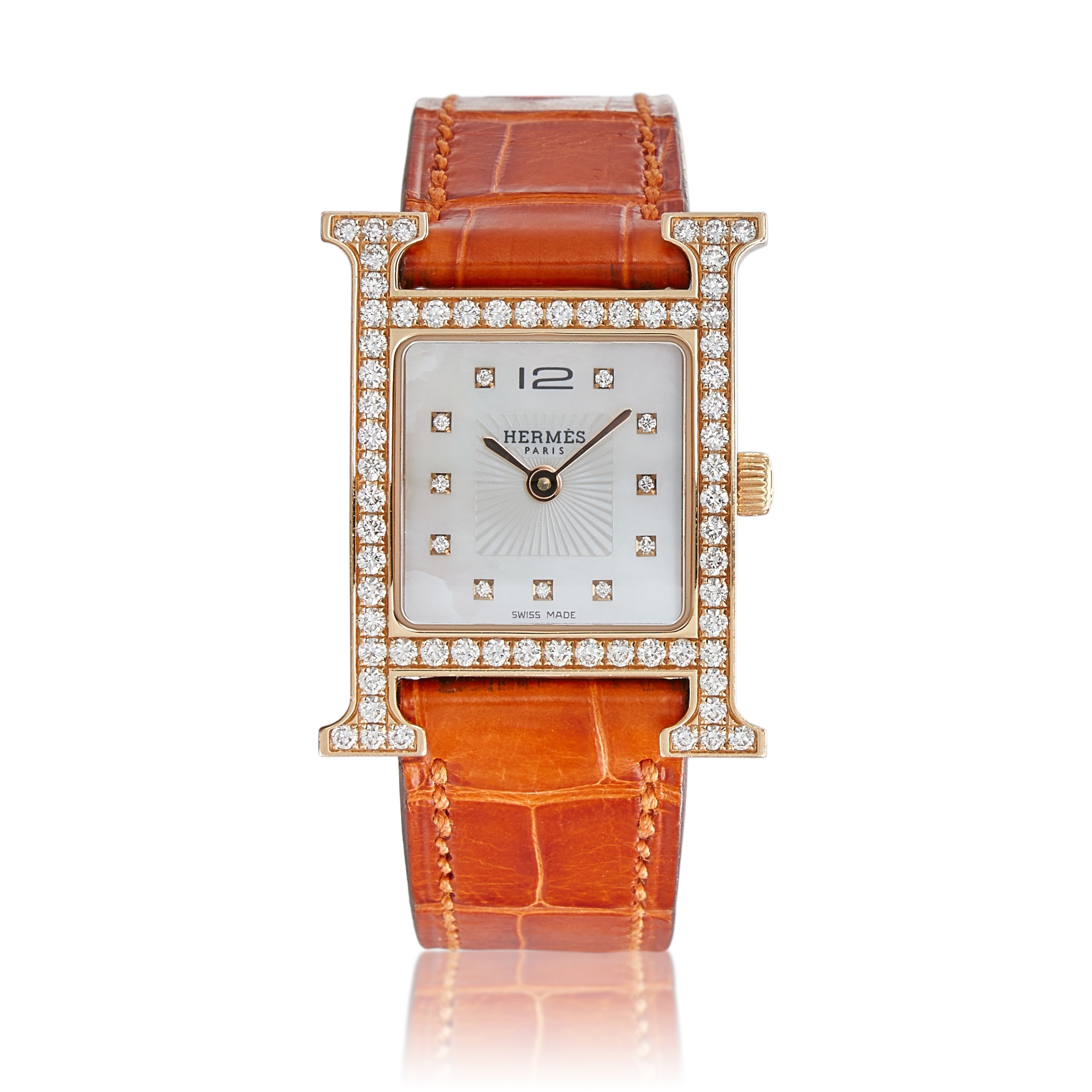 Hermès Heure H Reference HH1.271, A Gold And Diamond Quartz