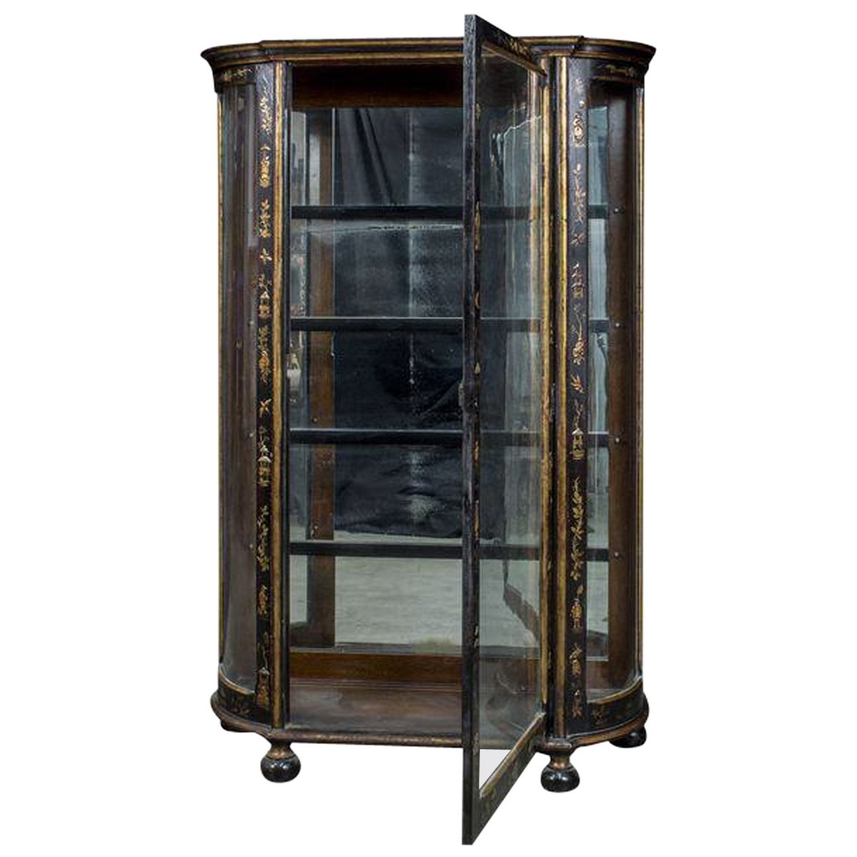 George C. Flint And Company Antique Japanned Display Cabinet