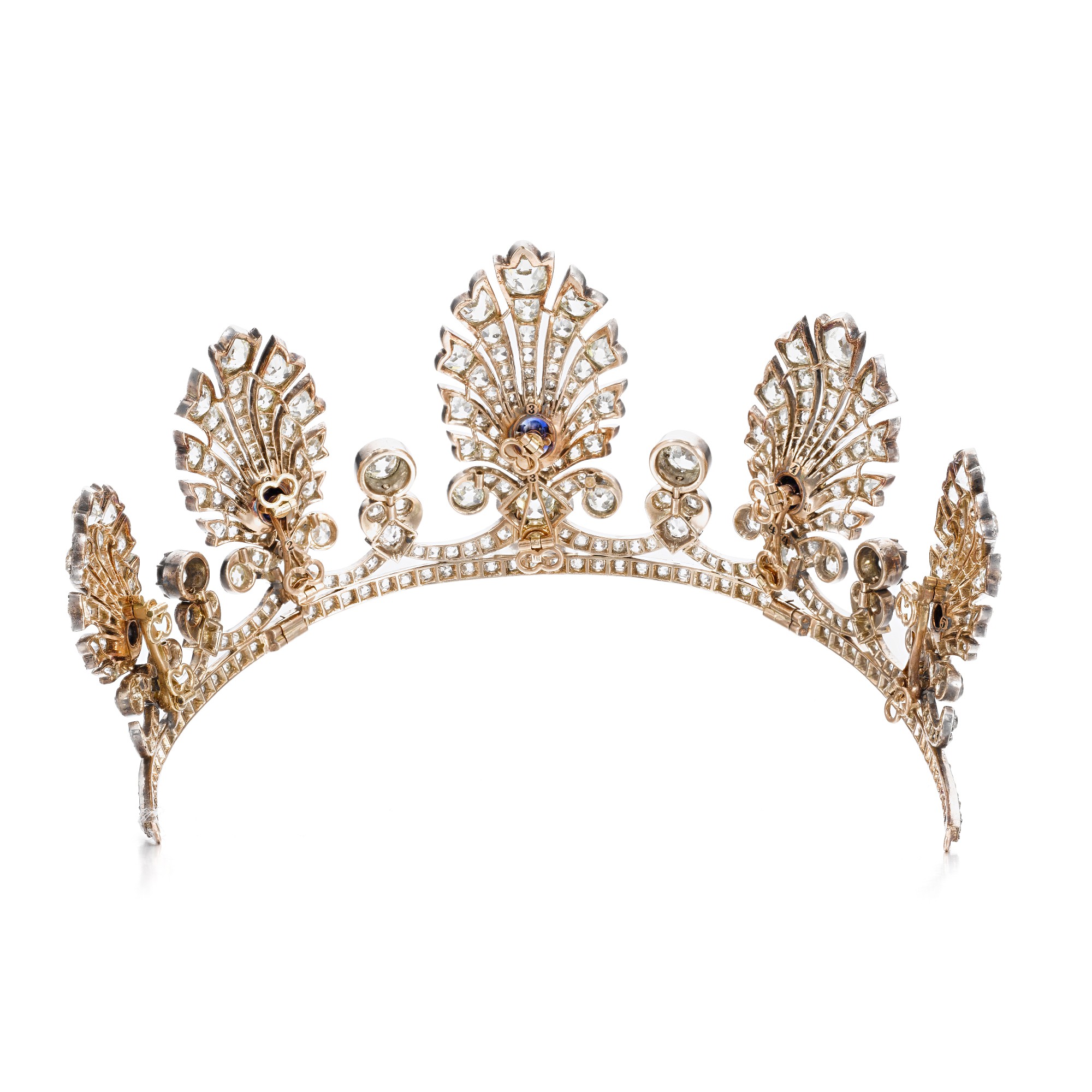 Impressive sapphire and diamond tiara, mid 19th century | 藍寶石配