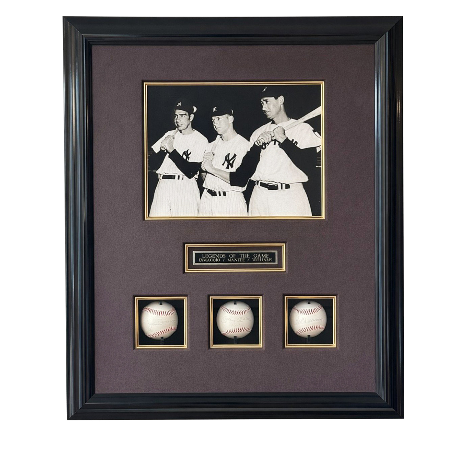 Joe DiMaggio, Mickey Mantle, Ted Williams Baseballs Signed By