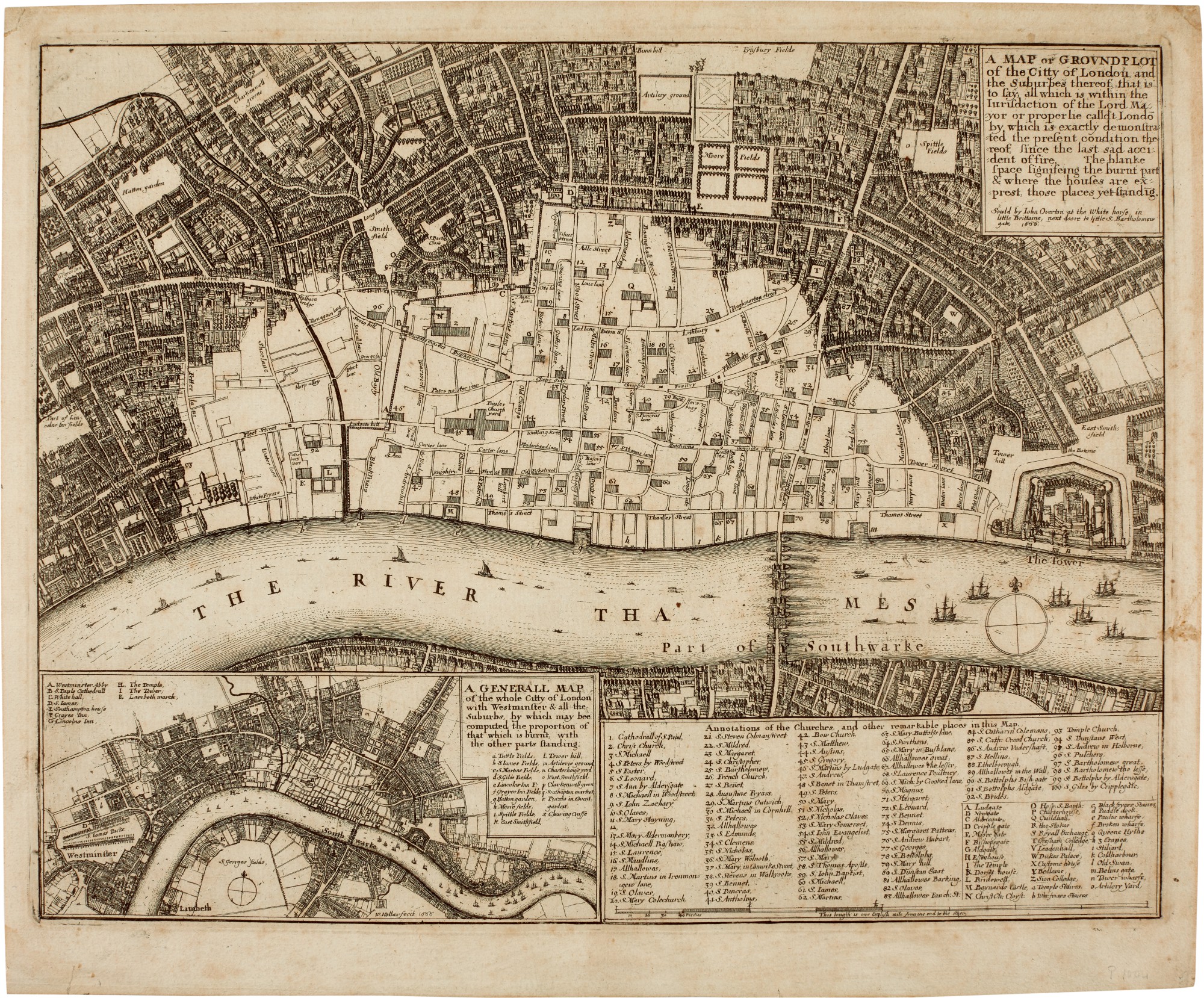 HOLLAR Map Of London 1666 Travel Atlases Maps Natural History hollar-map-of-london-1666-travel-atlases-maps-natural-history