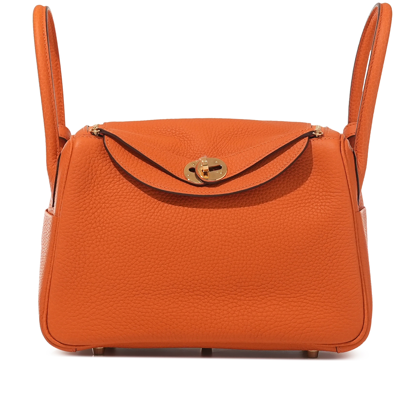 Hermès Orange H Clemence Lindy 26 Gold Hardware, 2023 Available