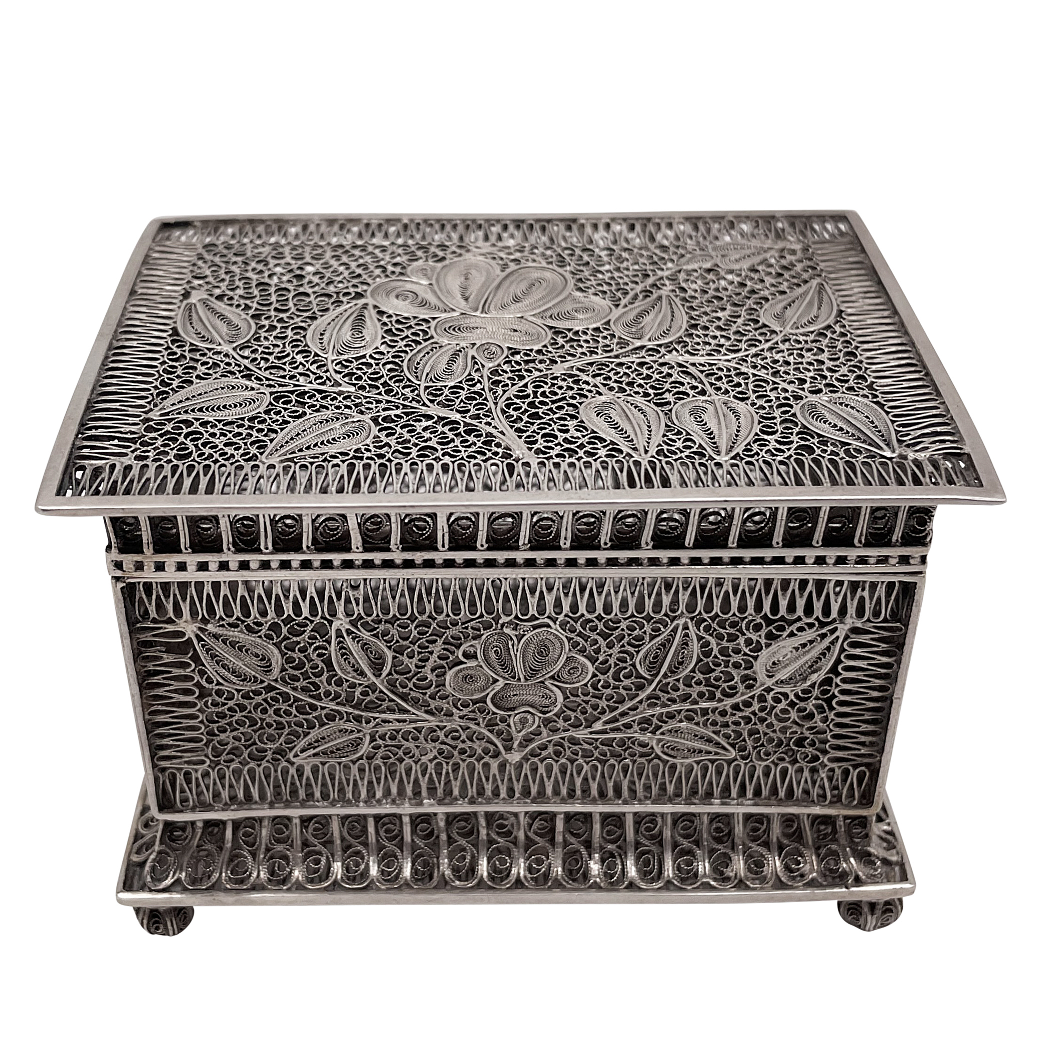 Antique Filigree Silver Box Available For Immediate Sale At