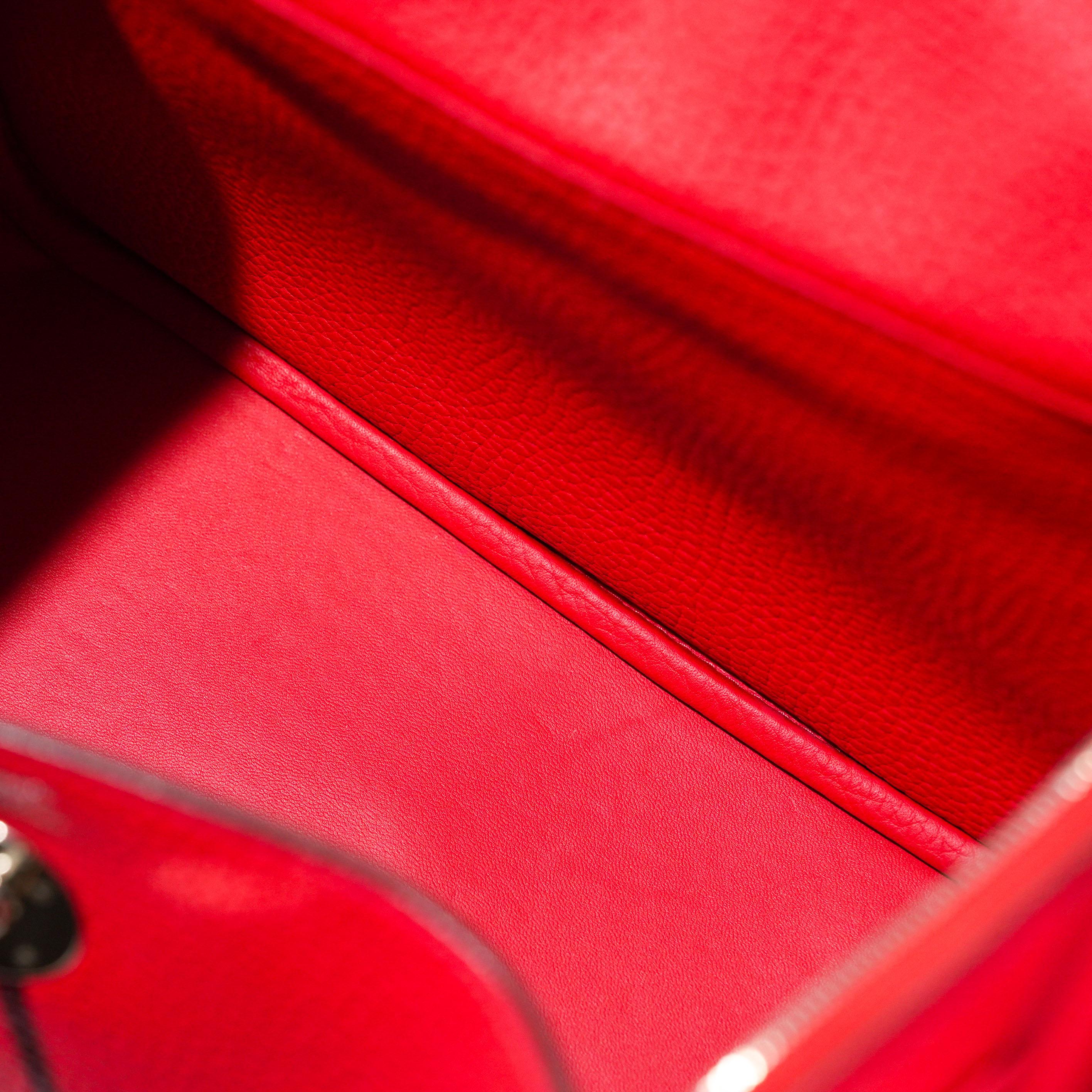 Hermès Rouge Tomato Clemence Lindy 26 Palladium Hardware, 2016