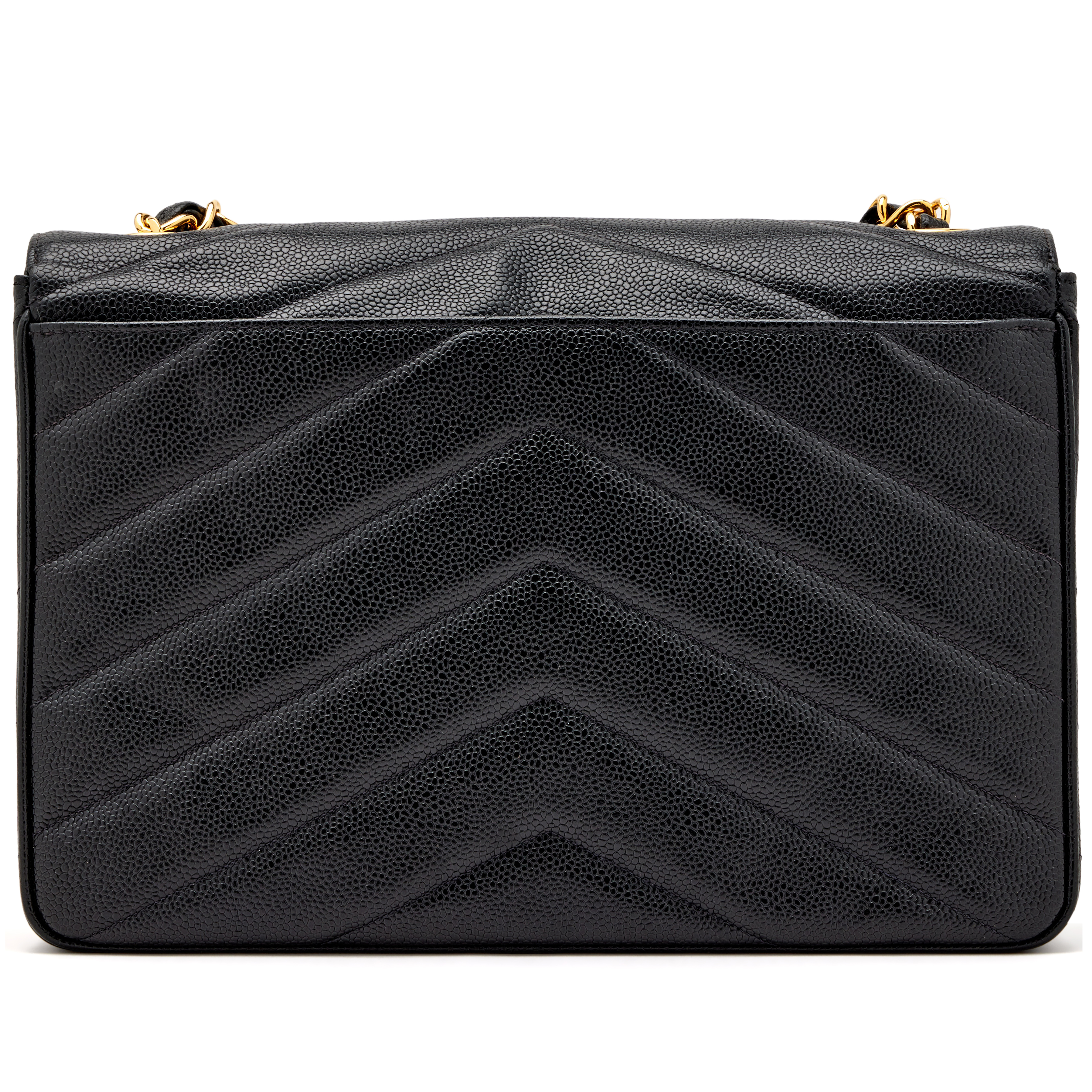 Chanel Vintage Black Chevron Quilted Caviar Jumbo Envelope Flap Bag Gold  Hardware, 1994-1996 Available For Immediate Sale At Sotheby's