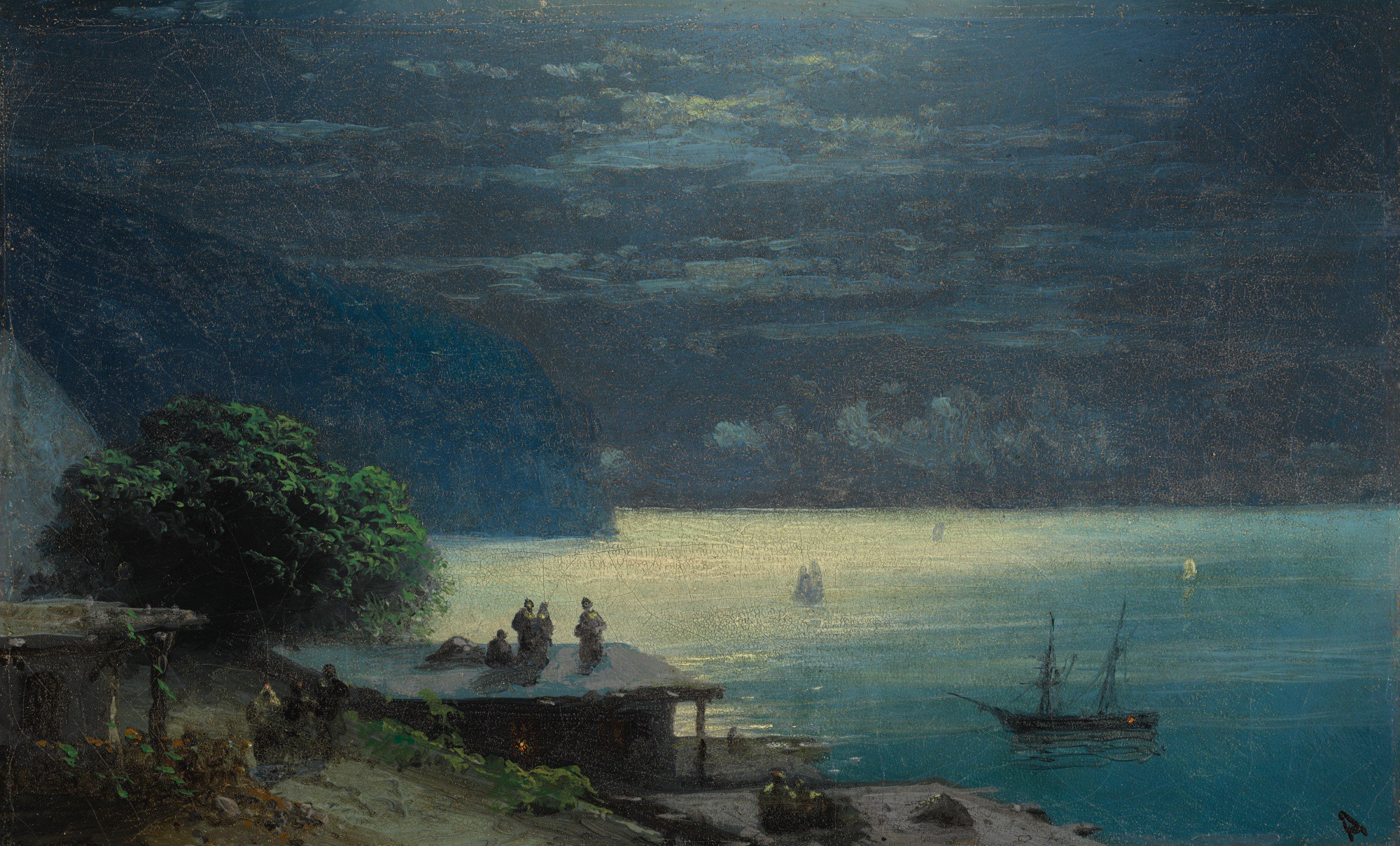 IVAN KONSTANTINOVICH AIVAZOVSKY | CRIMEAN COAST BY MOONLIGHT | Russian ...