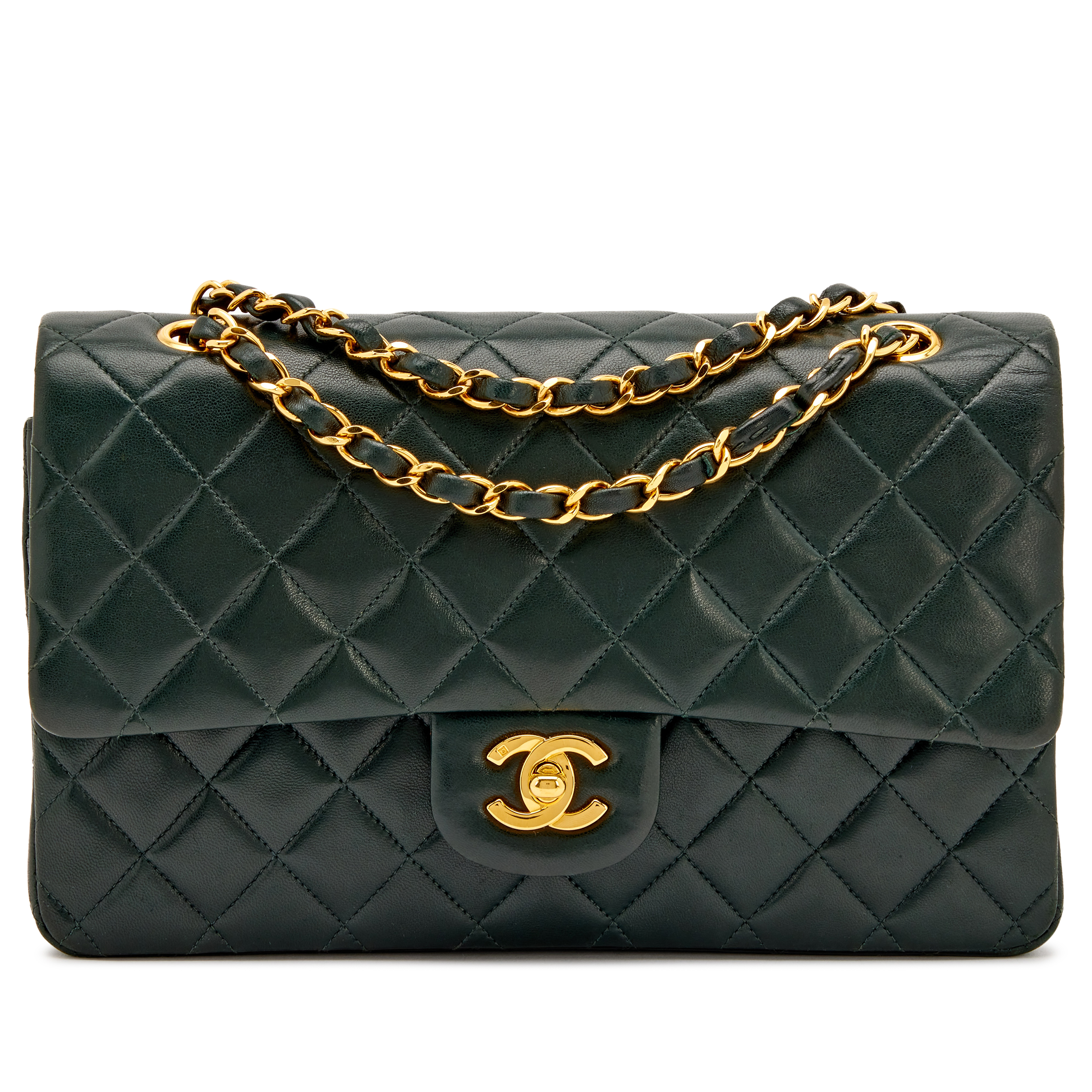 Chanel Vintage Black Quilted Lambskin Medium Classic Double Flap