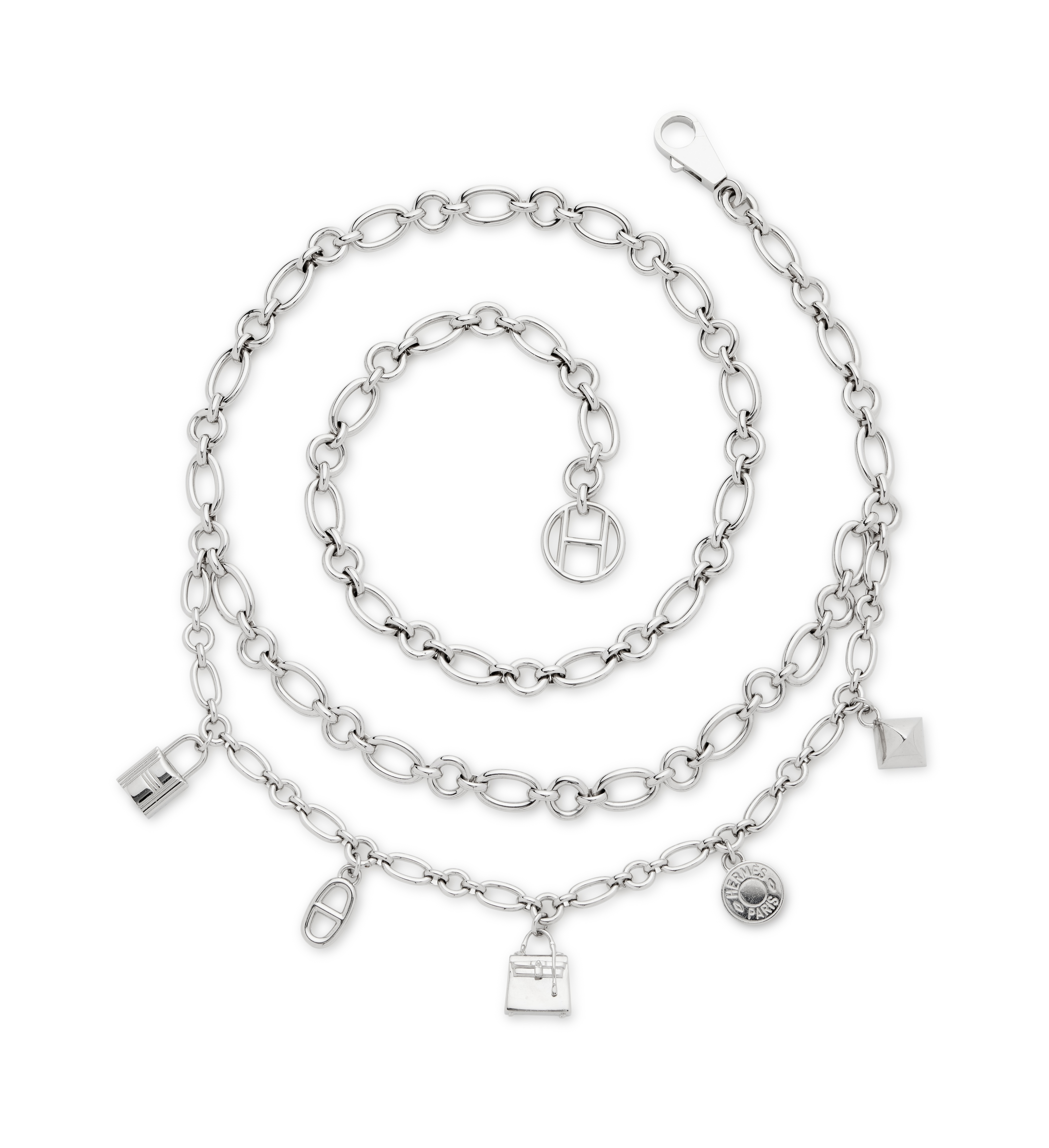 Hermès Silver Metal Olga Belt Chain Available For Immediate
