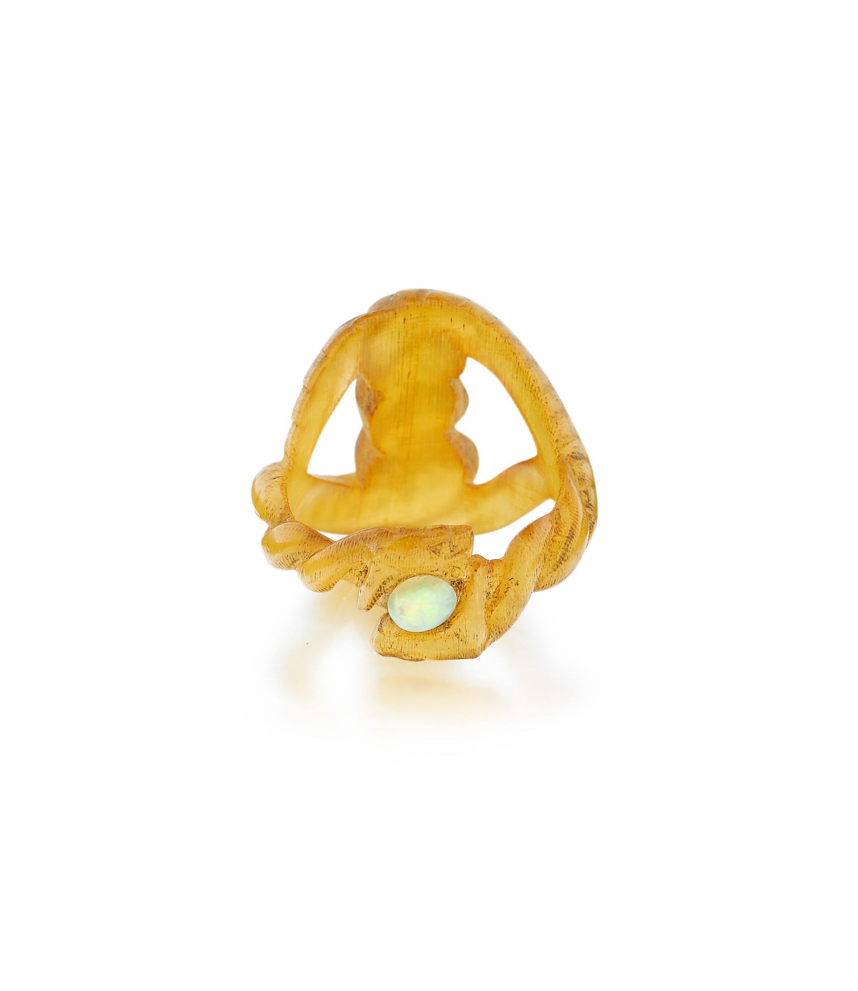 Bague Et Pendentif Foulard En Corne Et Cuir - Ensemble Neuf Avec étiquettes, Accessoire Ethnique