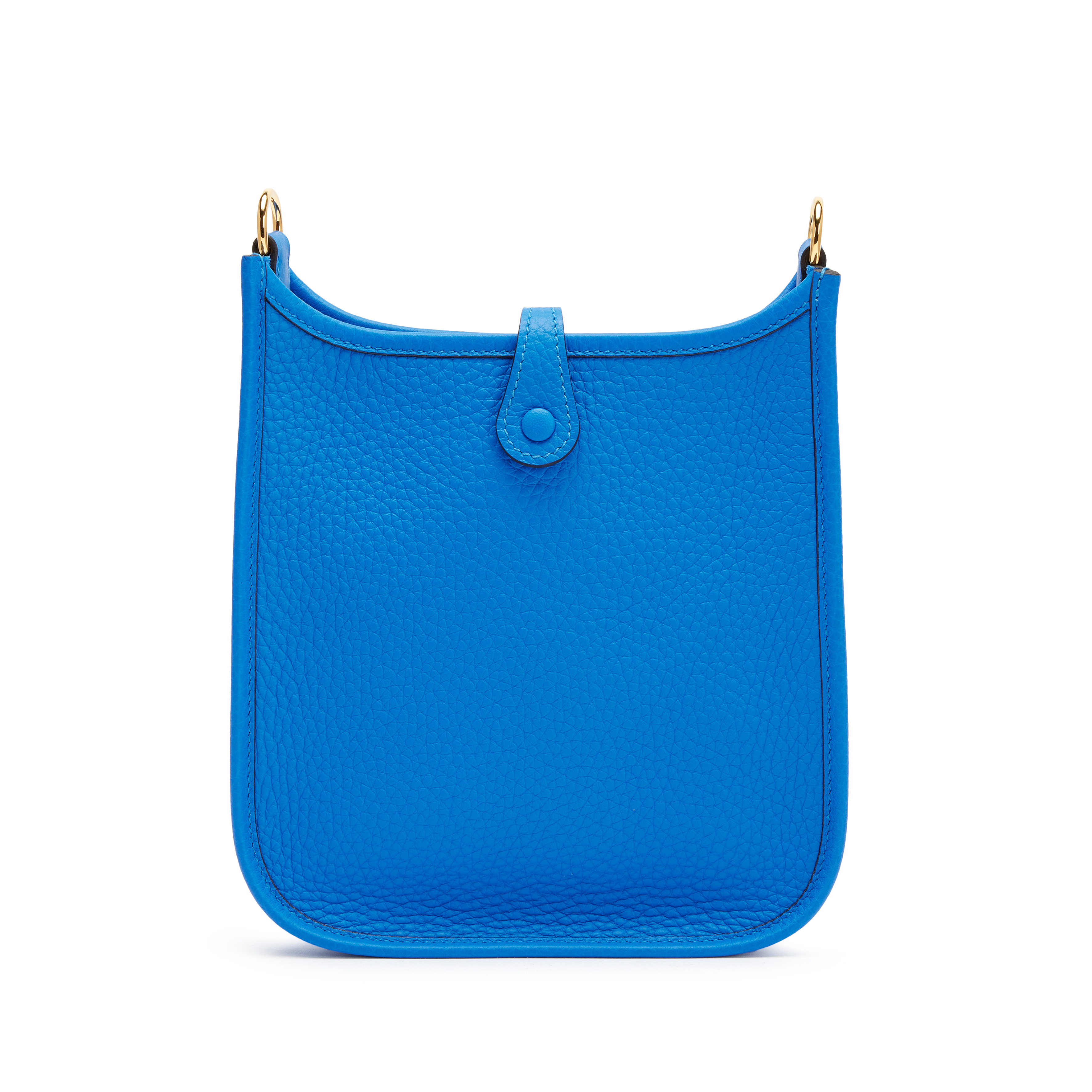 Hermès Bleu Hydra Clemence Mini Evelyne II TPM 16 Gold Hardware