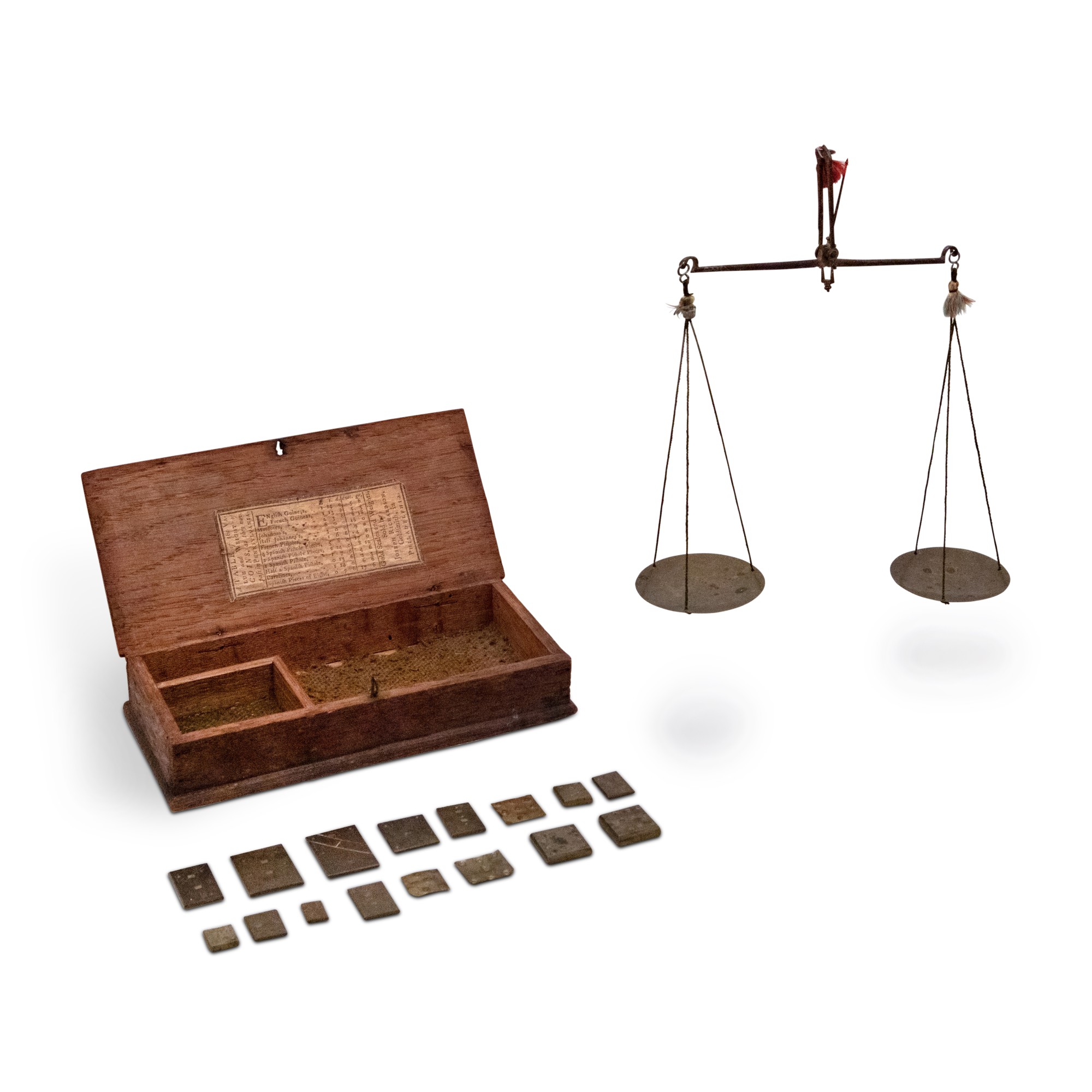 Set of English Brass and Wrought Iron Scales, retailed by Joseph