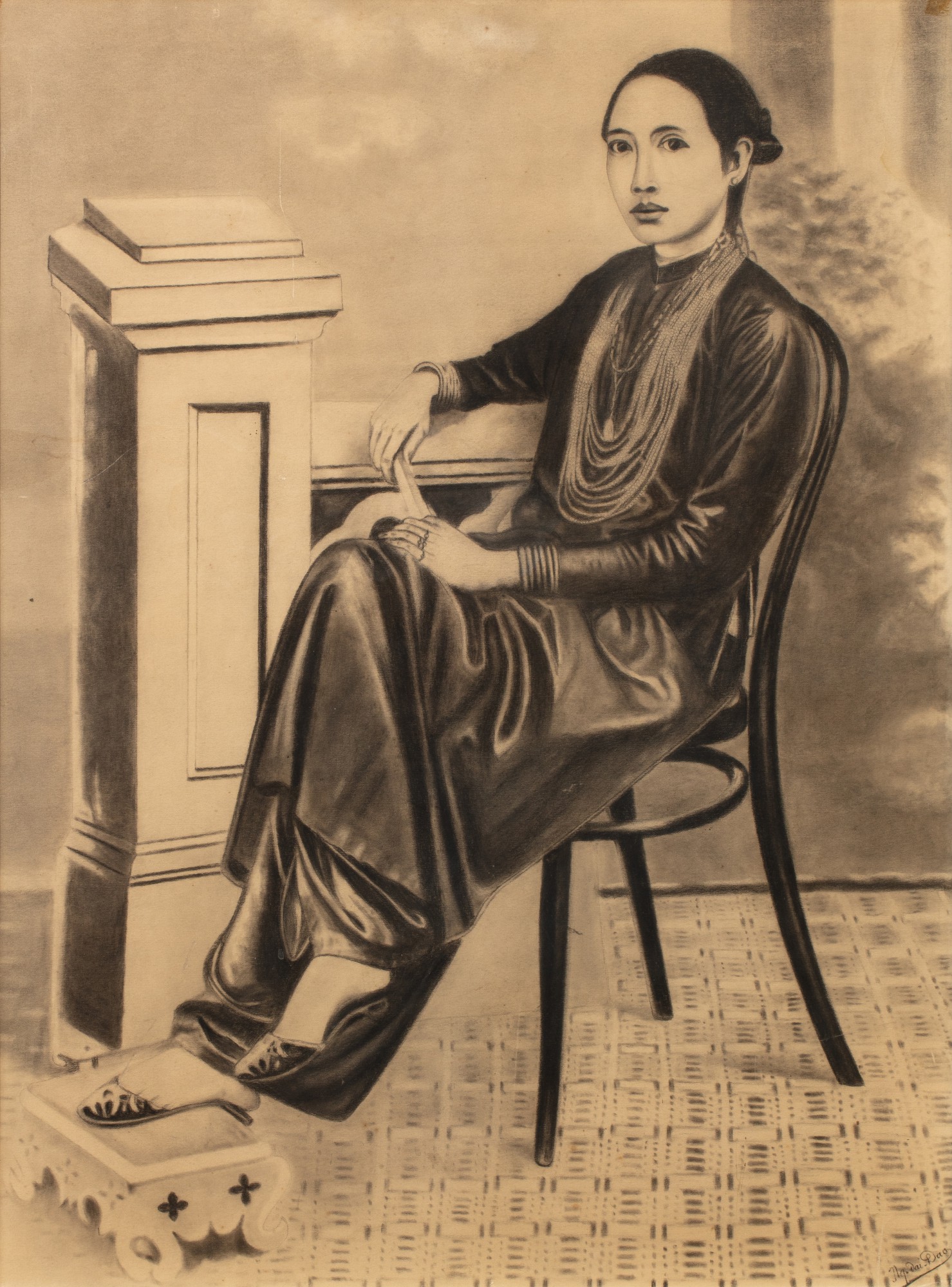 Nguyen Dai Dao (20th century), Woman sitting | 法國私人收藏 阮大道, (二十世紀 ...