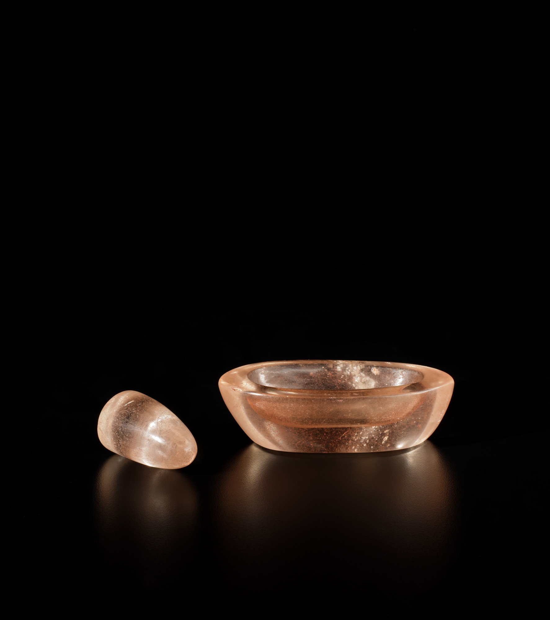 The Guennol rockcrystal mortar and pestle, India or Nepal, 19th / 20th