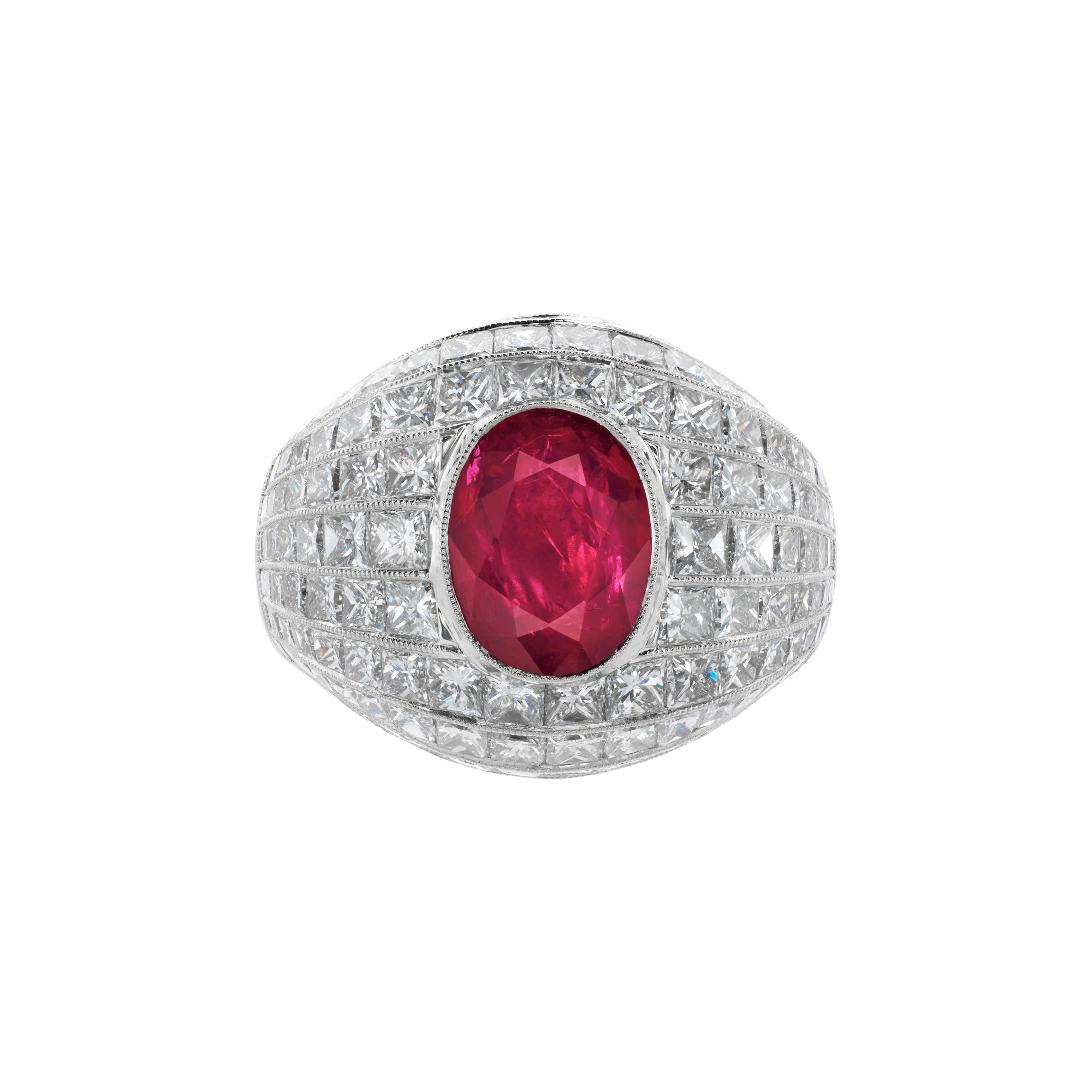 Ruby　inomata リング② Ruby inomata リング② 2.25ct Lab Created Ruby With 1.02ctw