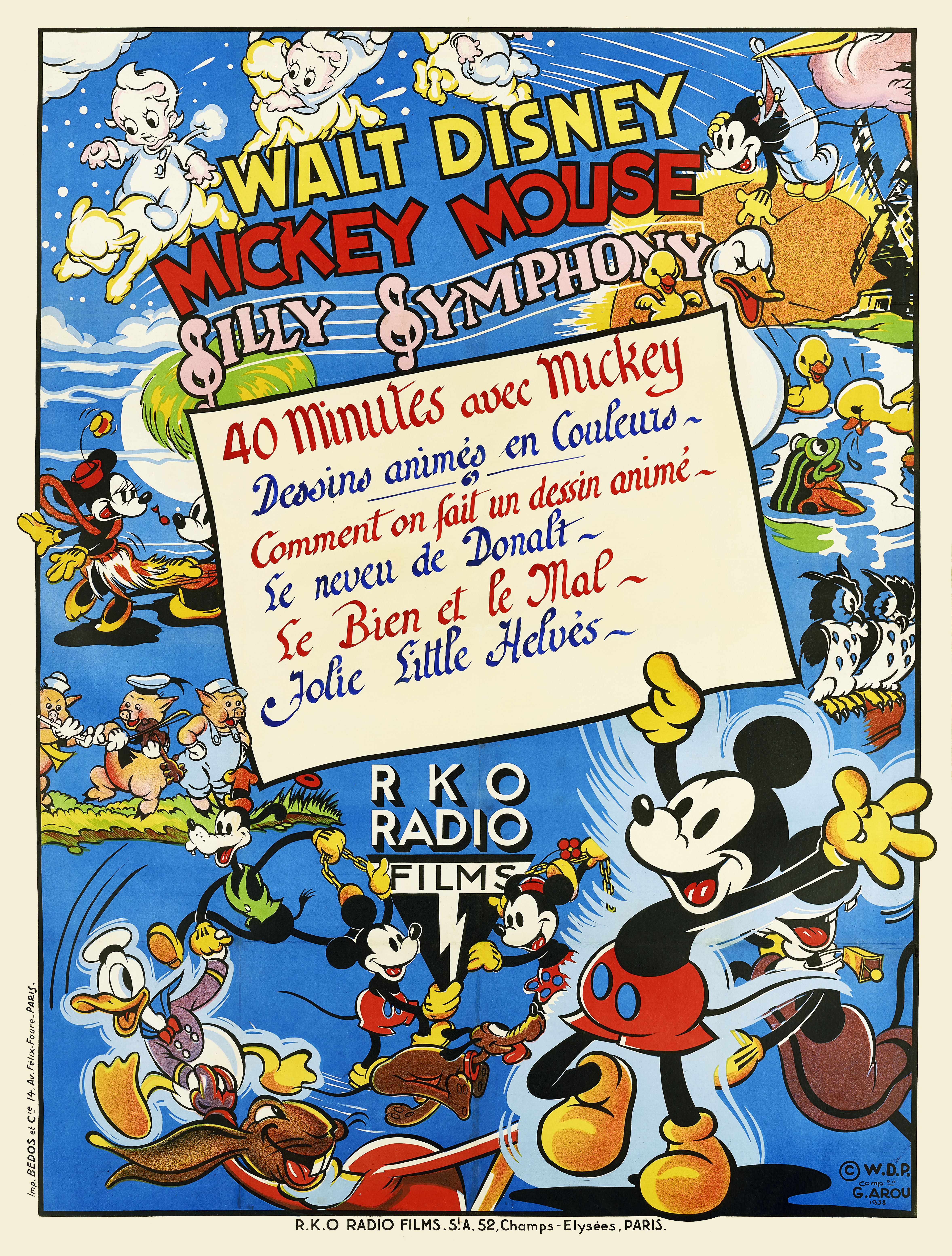 Walt Disney Studios Vintage French Mickey Mouse Silly
