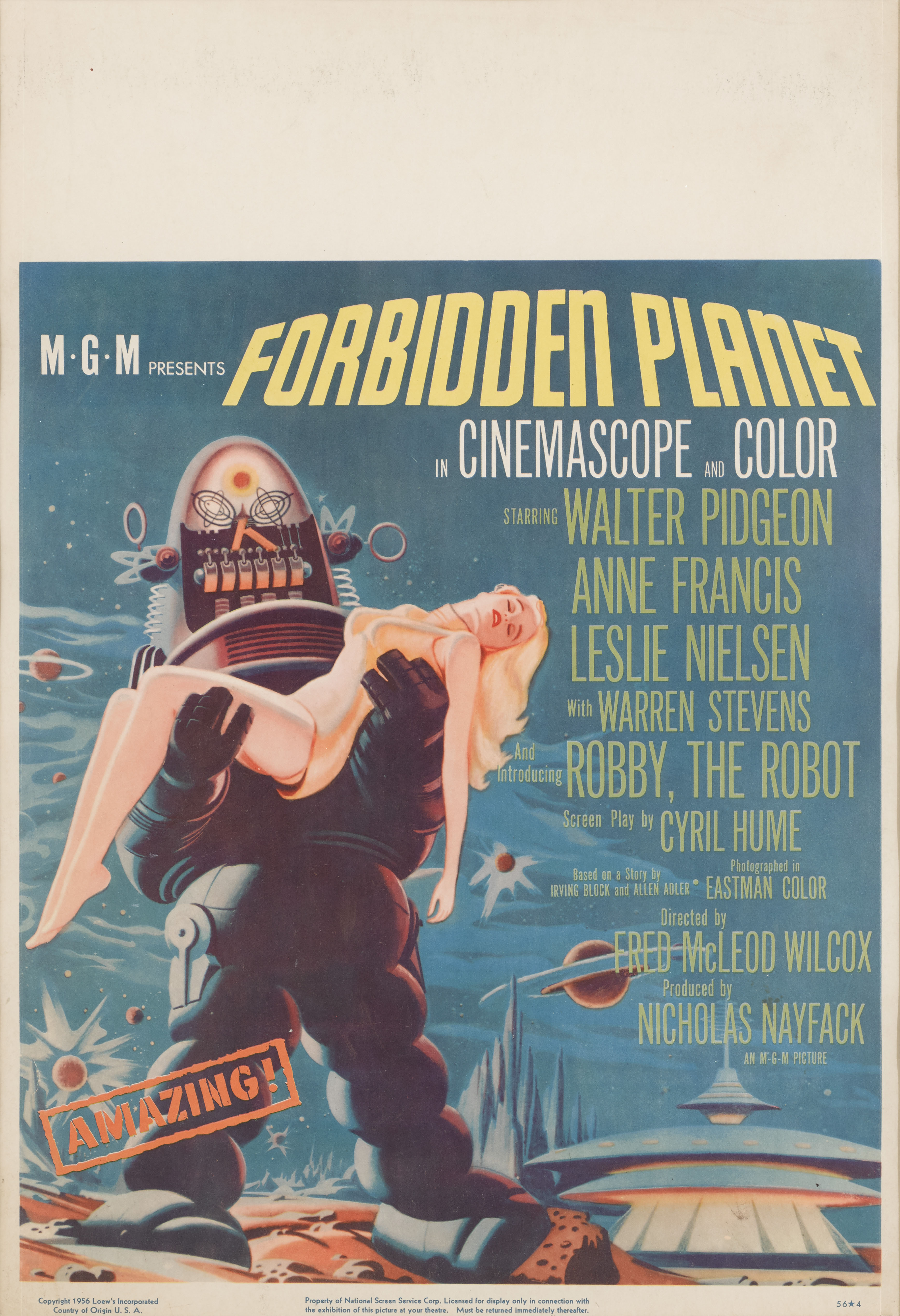 Vintage Forbidden Planet Movie Poster Available For Immediate Sale
