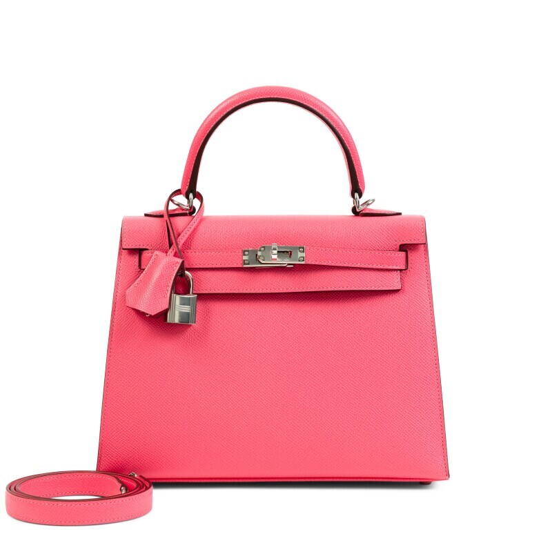 Hermès Rose Azalee Epsom Sellier Kelly 25 Palladium Hardware, 2025