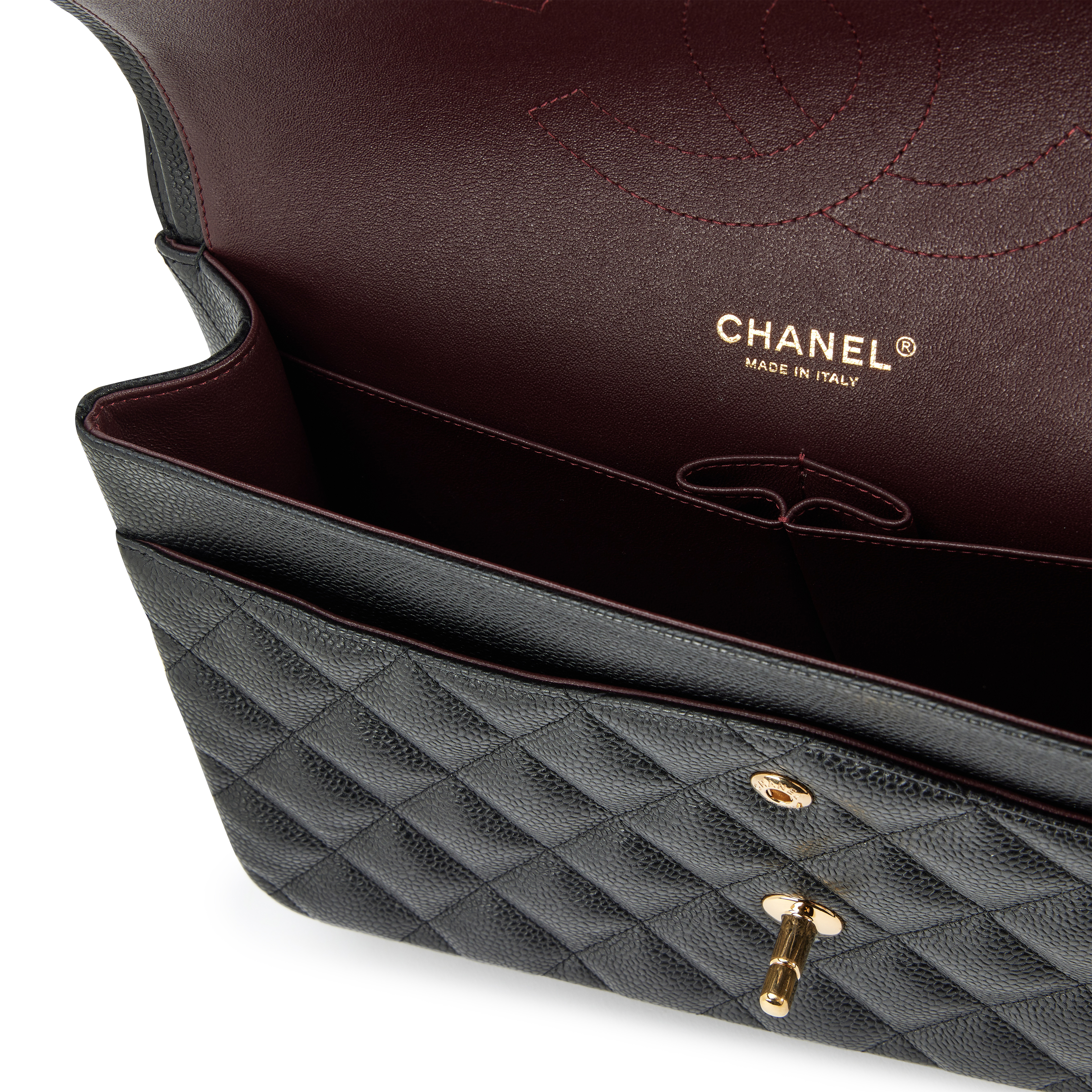 Black Quilted Caviar Jumbo Classic Double Flap Bag Gold Hardware, 2016-2017 - Image 6