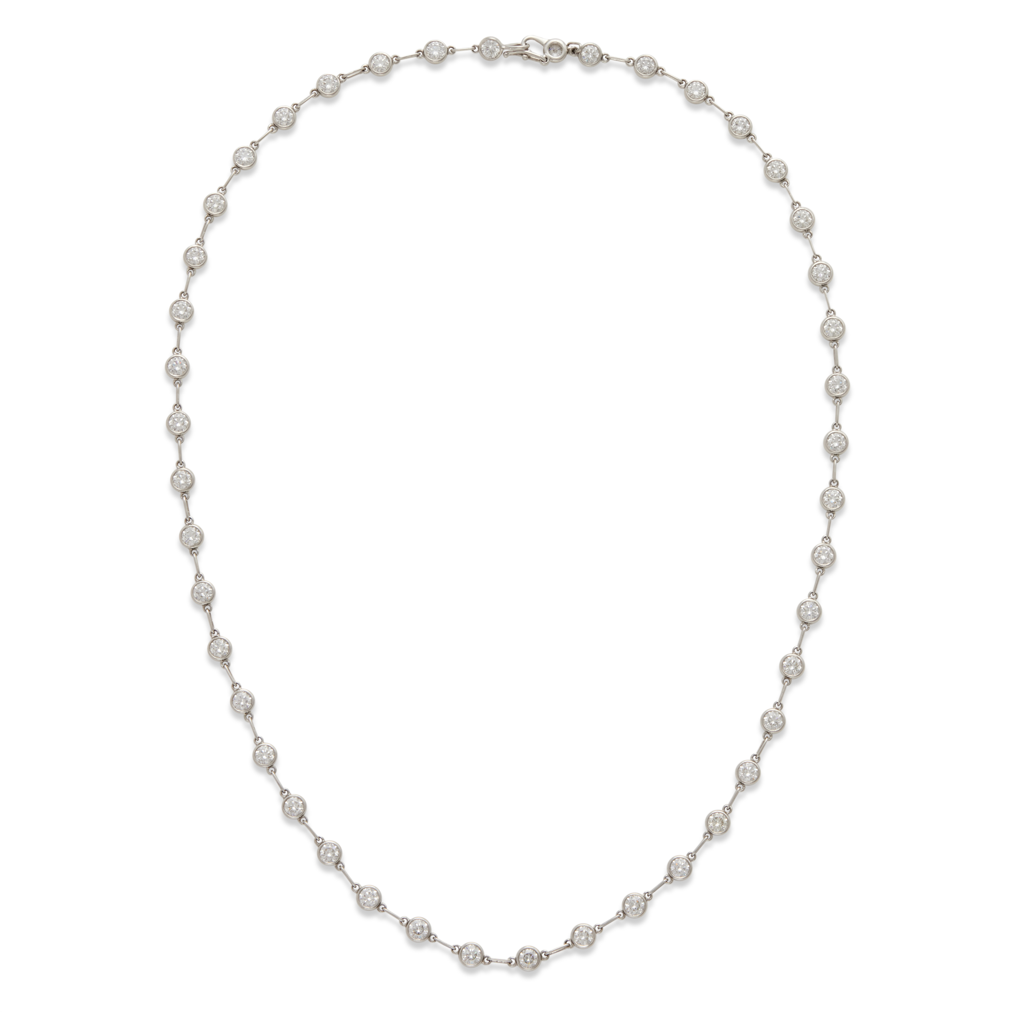 Tiffany & Co., Elsa Peretti Platinum And Diamond By The Yard  TIFFANY Co By the Yard Silver Diamond Total Necklace main image 0