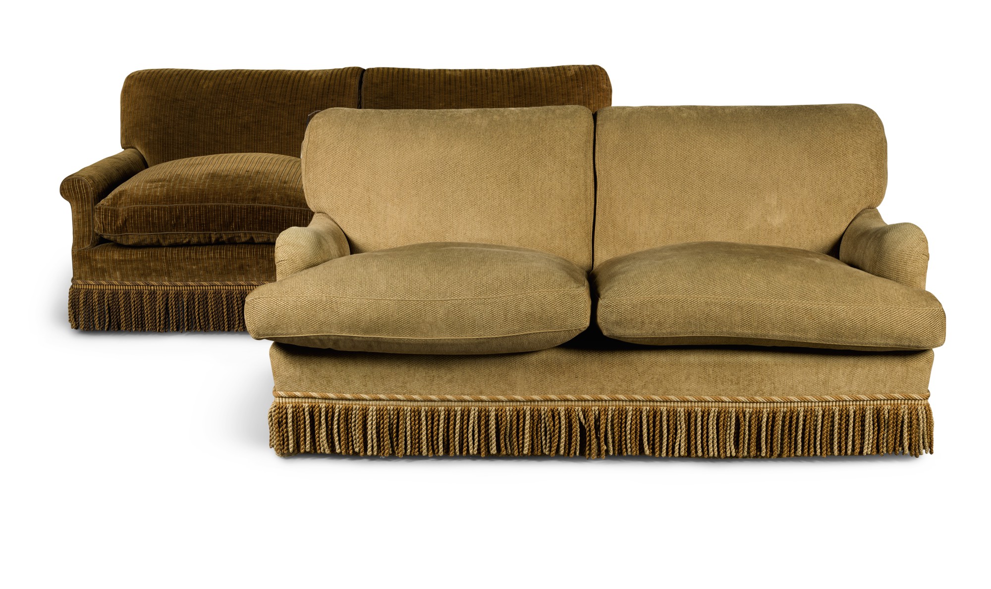 TWO OAK SOFAS BY HOWARD CHAIRS LTD., MODERN Home Decorative & Fine