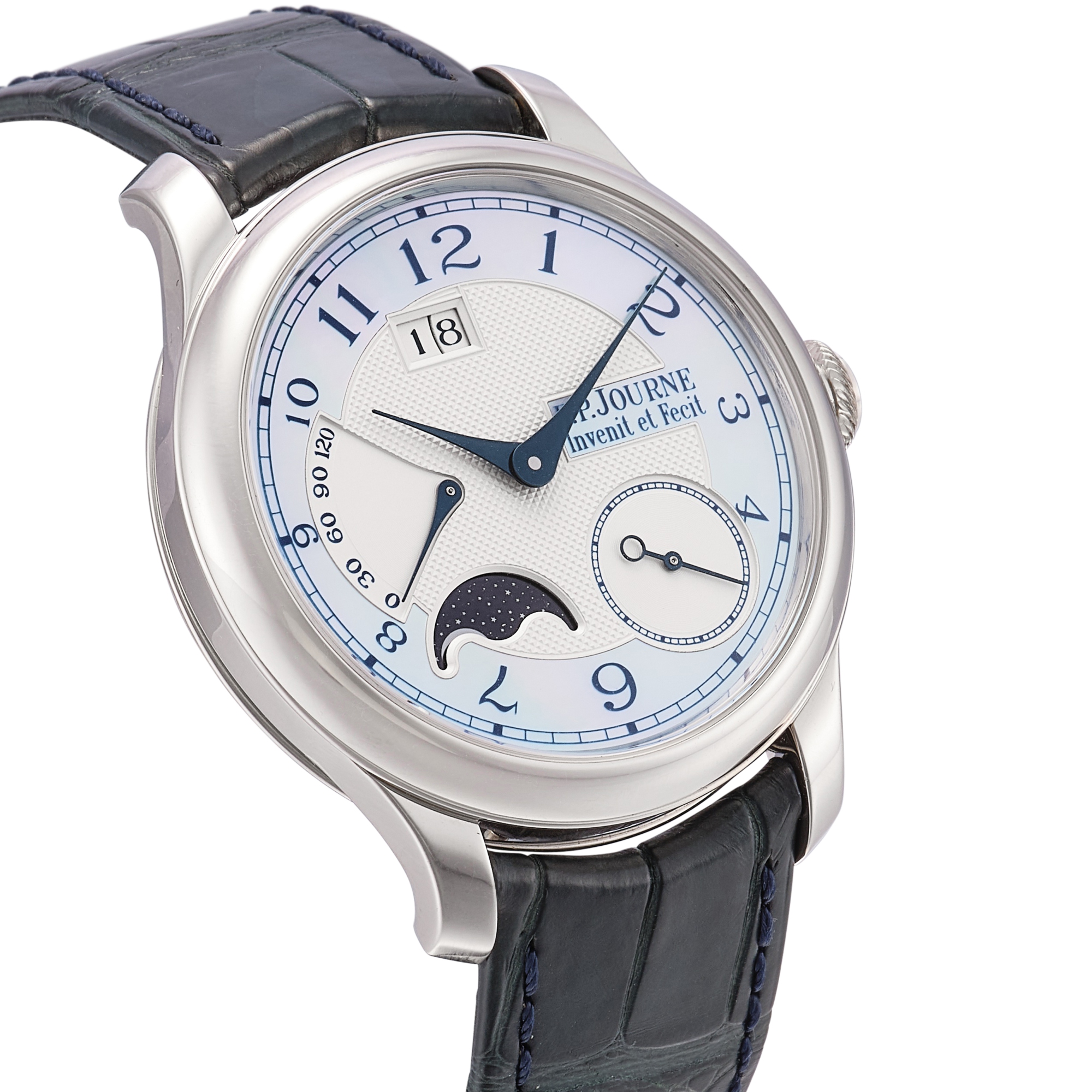 Journe Octa Automatique Lune Nacre 'Boutique A platinum  automatic wristwatch with date, moon phase, and power 2012