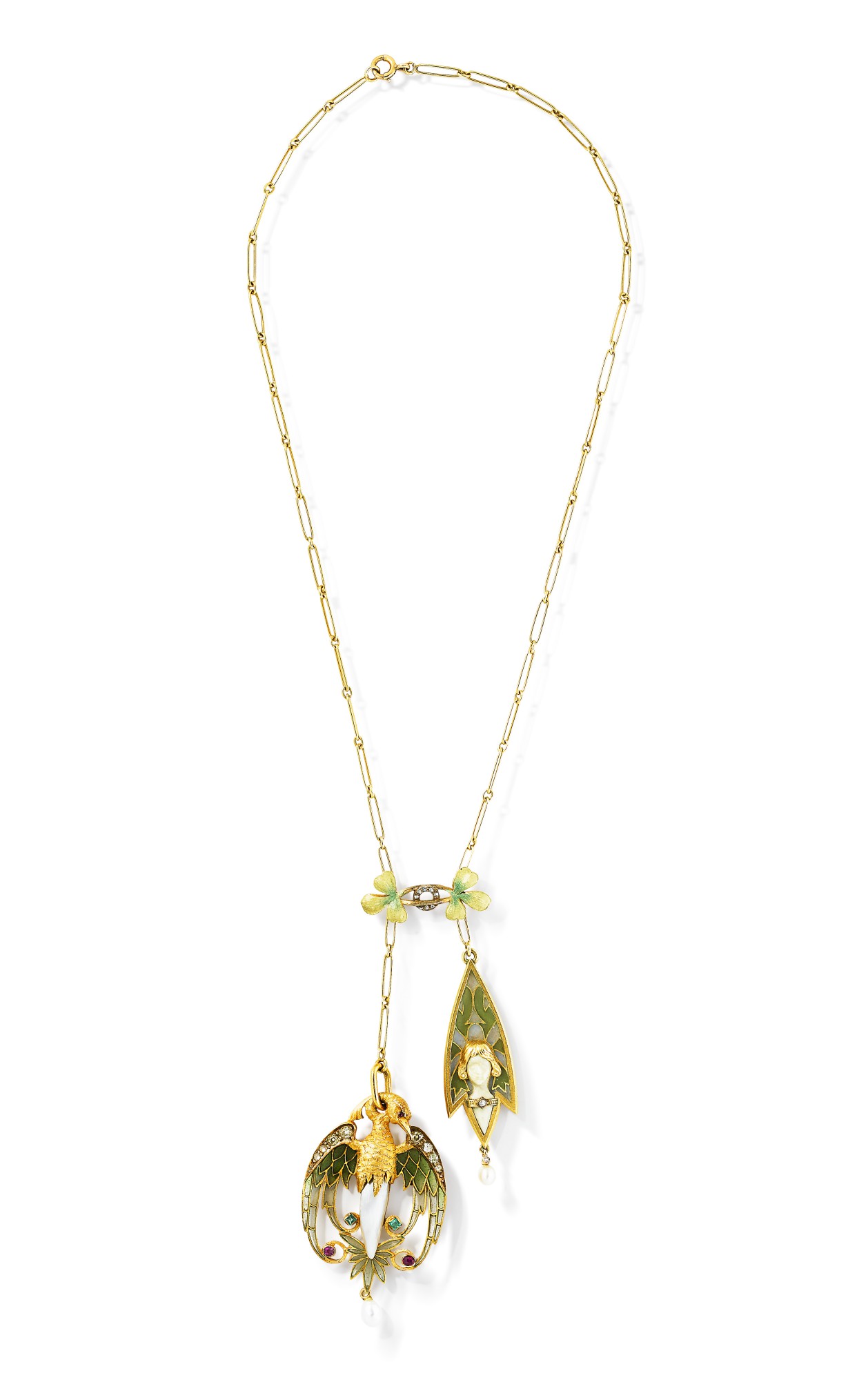 Collier émail Eliot Cuivré Doré - Ras Du Cou, Breloque Carrée, Plaqué Or, Occasion Excellent état
