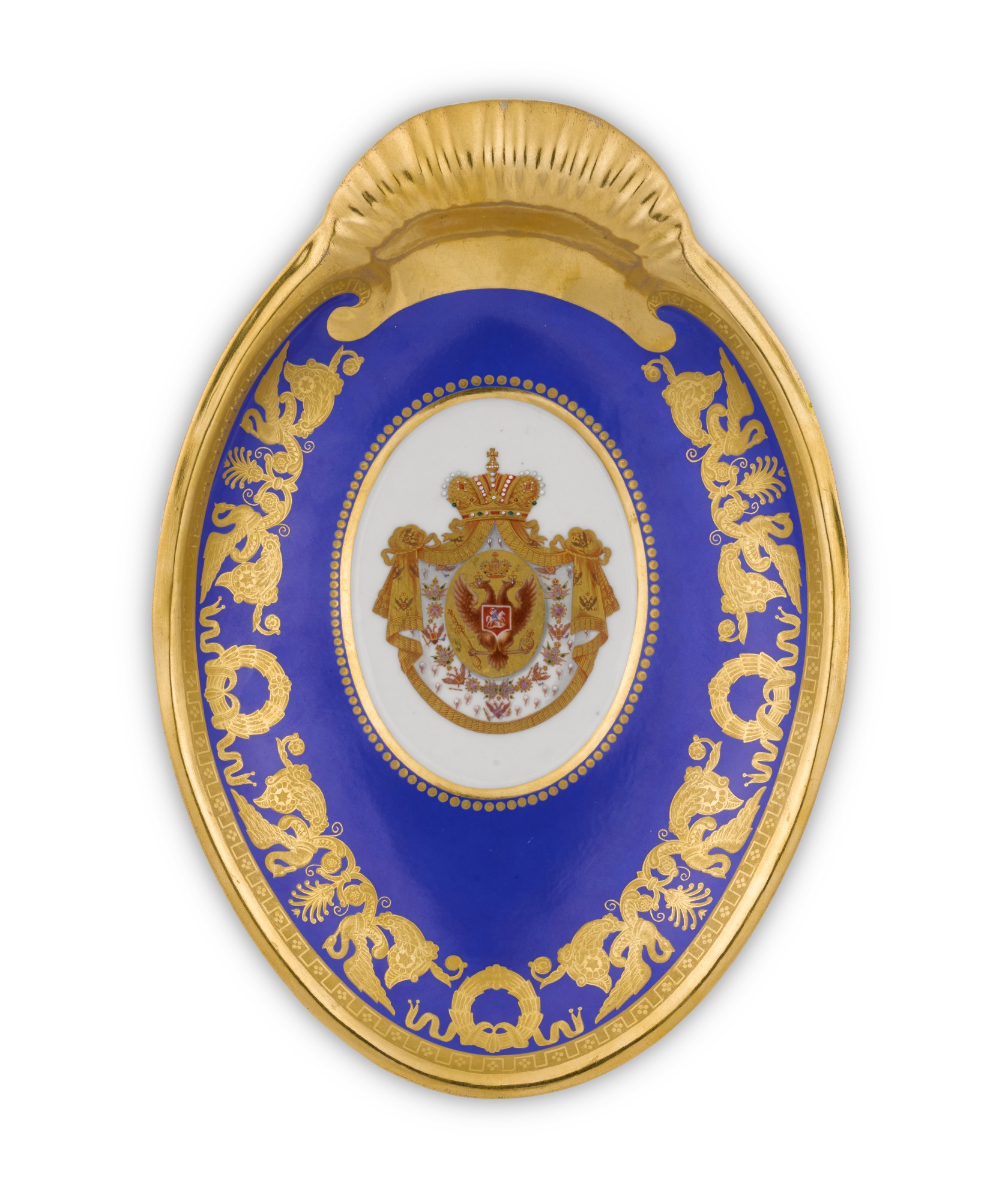 A PORCELAIN SERVING DISH FROM THE CORONATION SERVICE OF NICHOLAS I
