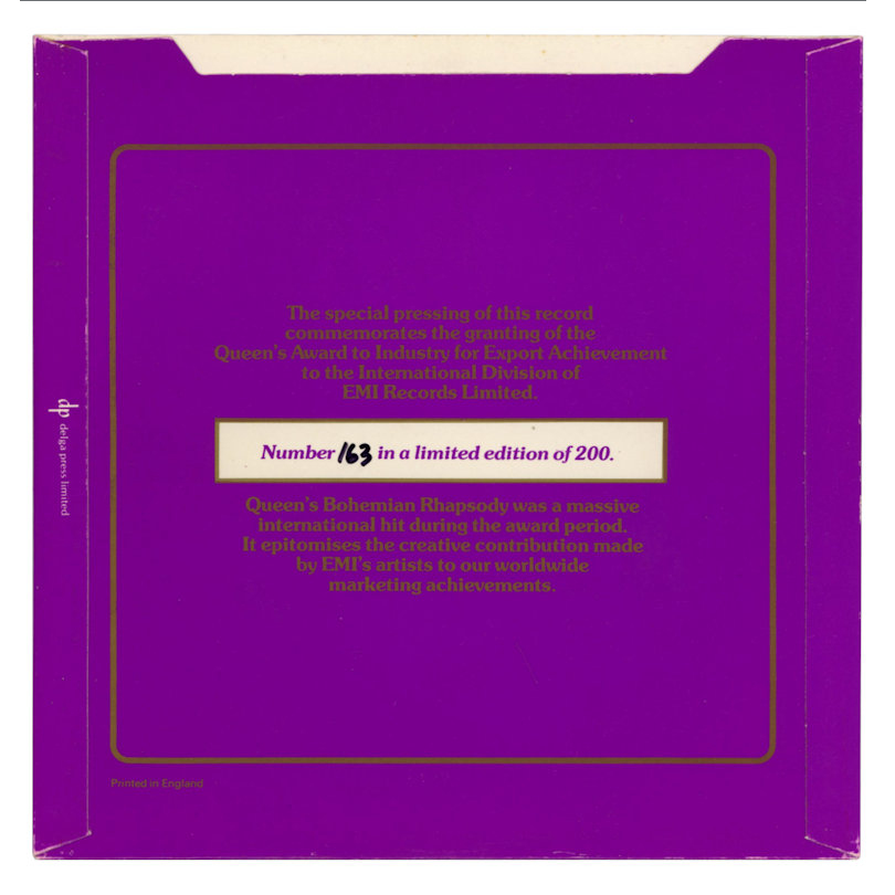 Queen Vintage Queen 7” EMI Limited Edition Vinyl And Card Bag
