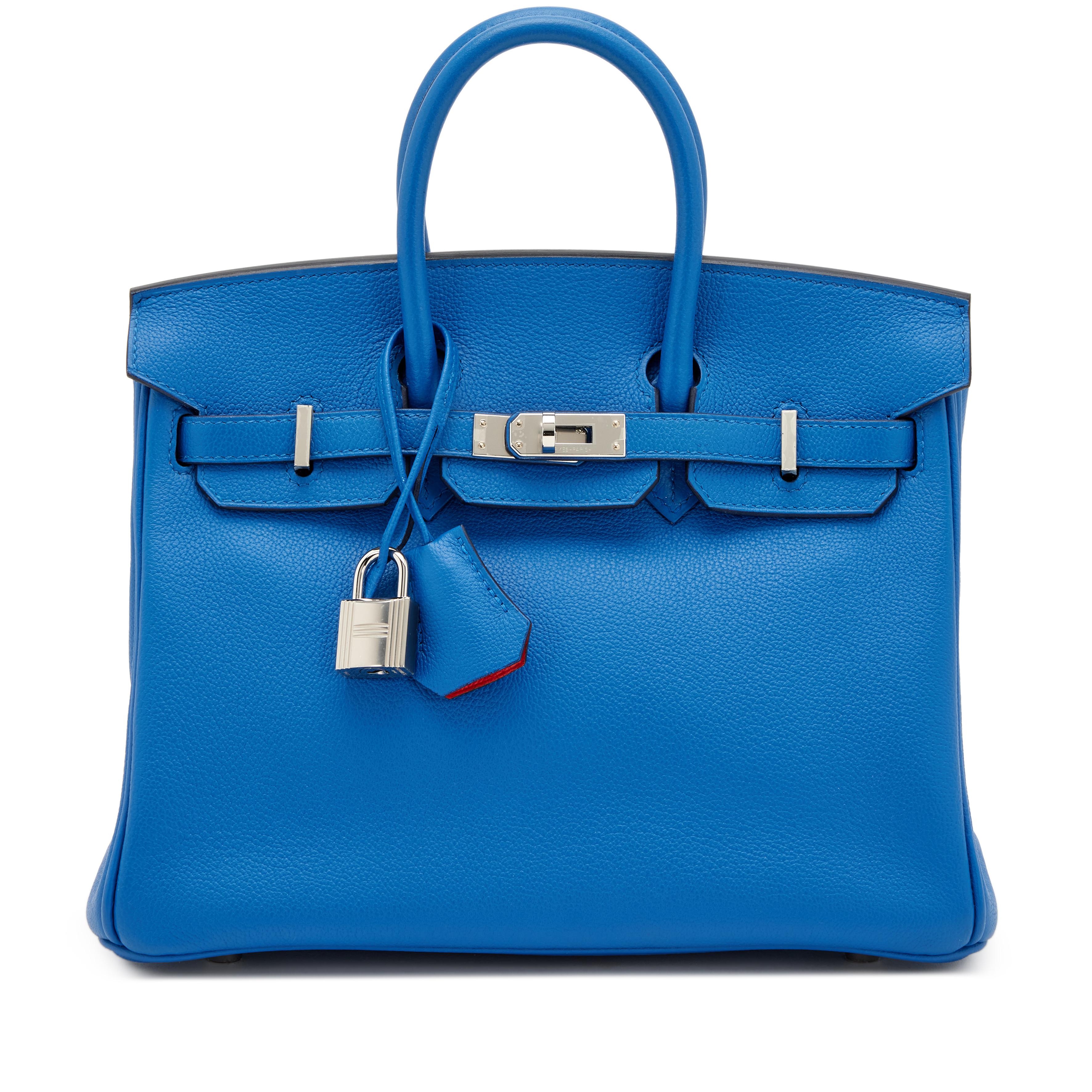 Bleu Zellige and Capucine Taurillon Novillo Verso Birkin 25 Palladium  Hardware, 2020