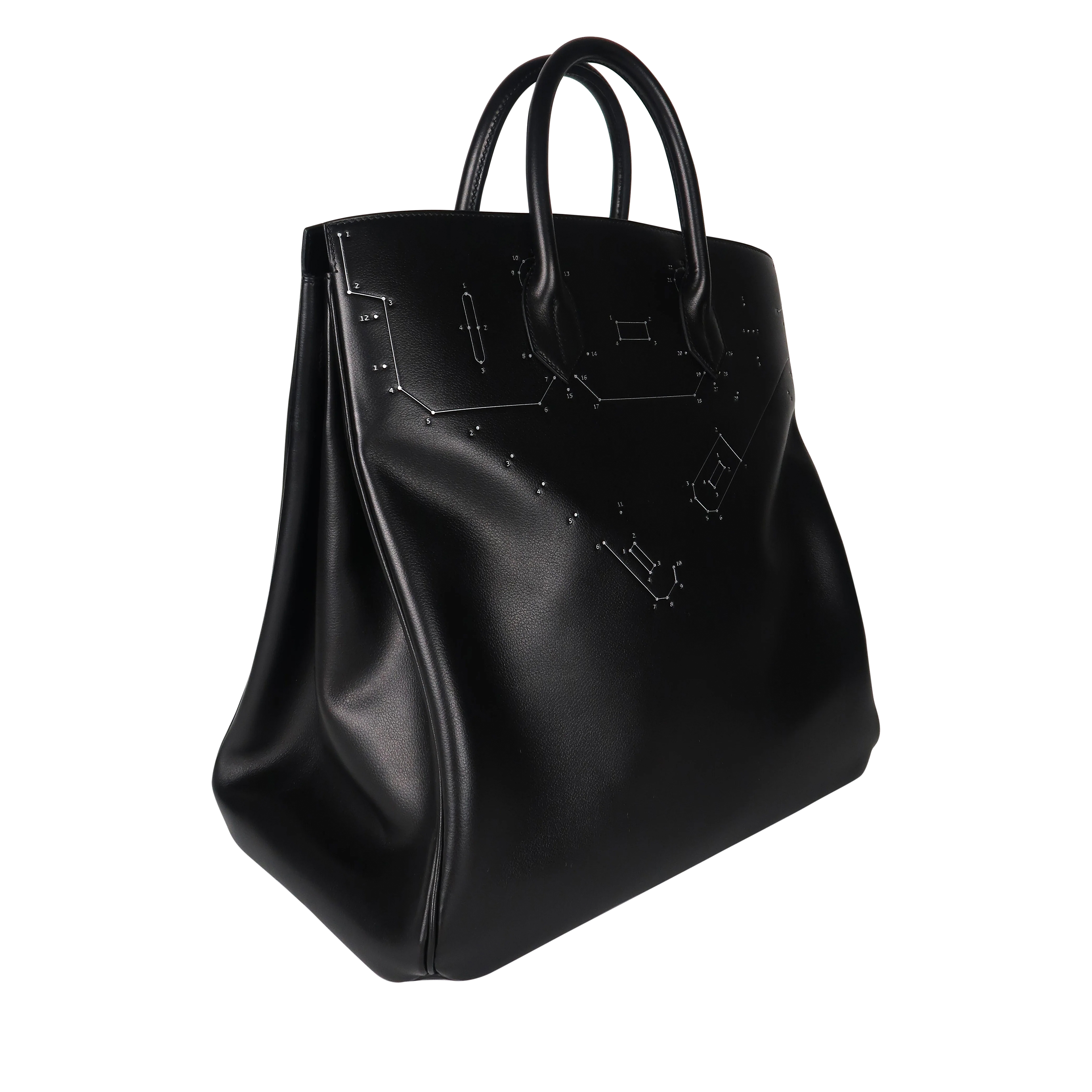 Hermes 刺繍バケット ブラック58 Hermès Limited Edition Black Evergrain HAC Haut à Courroies A