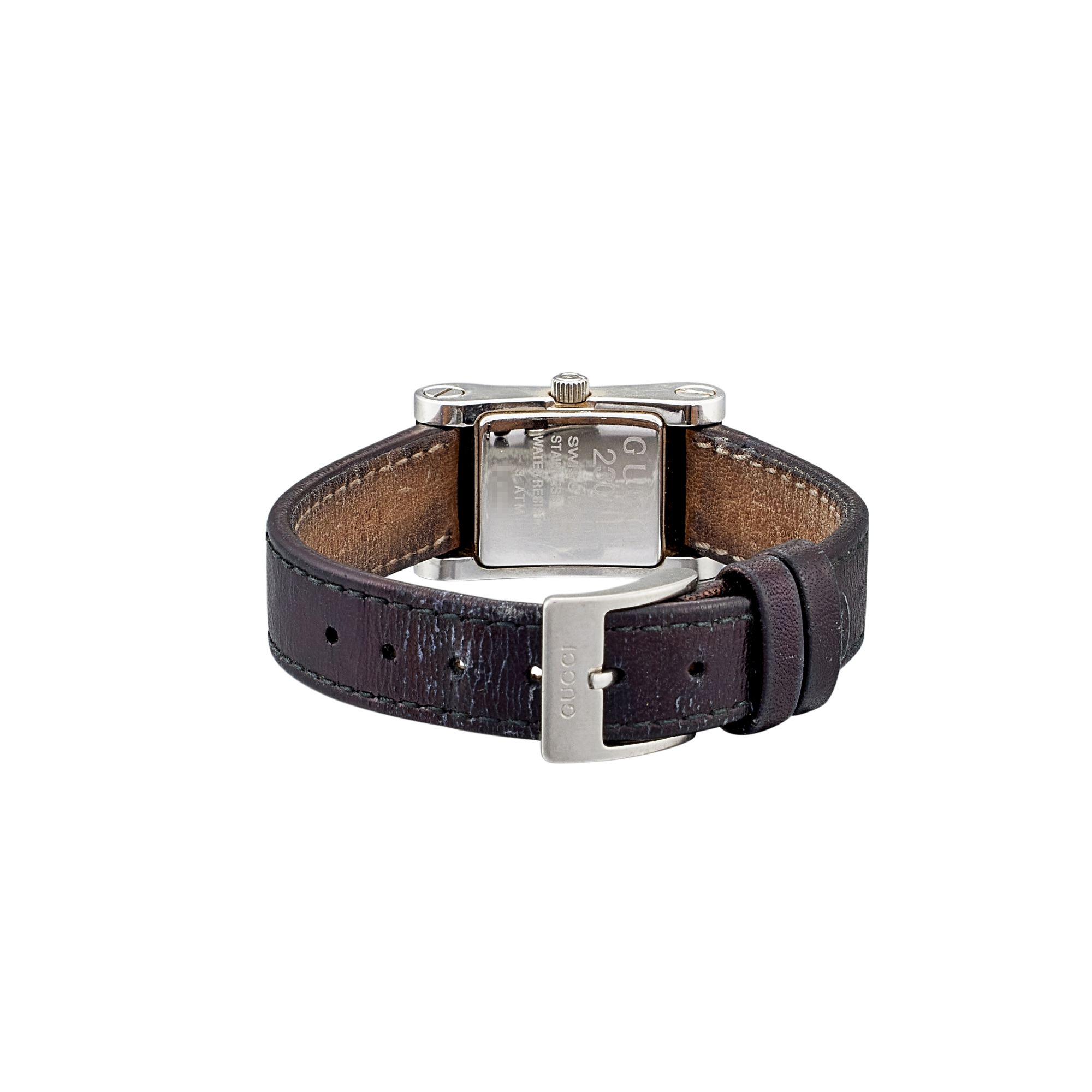 Vintage Gucci 2300L Swiss Made Womens Quartz Watch Silver Dial Leather Band Gucci 2300L Ladies main image 2