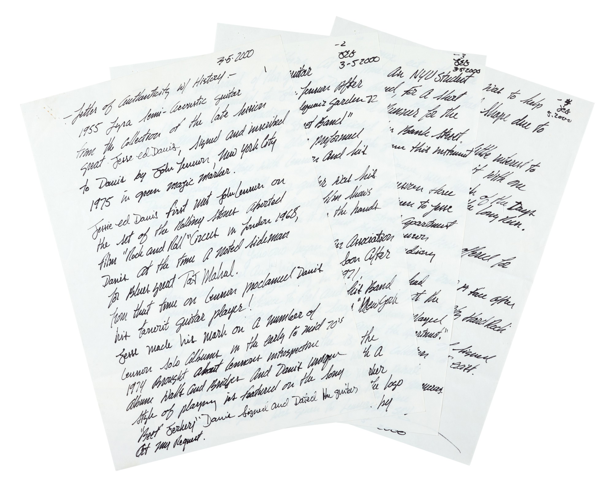 JOHN LENNON semiacoustic guitar from the collection of Jesse Ed