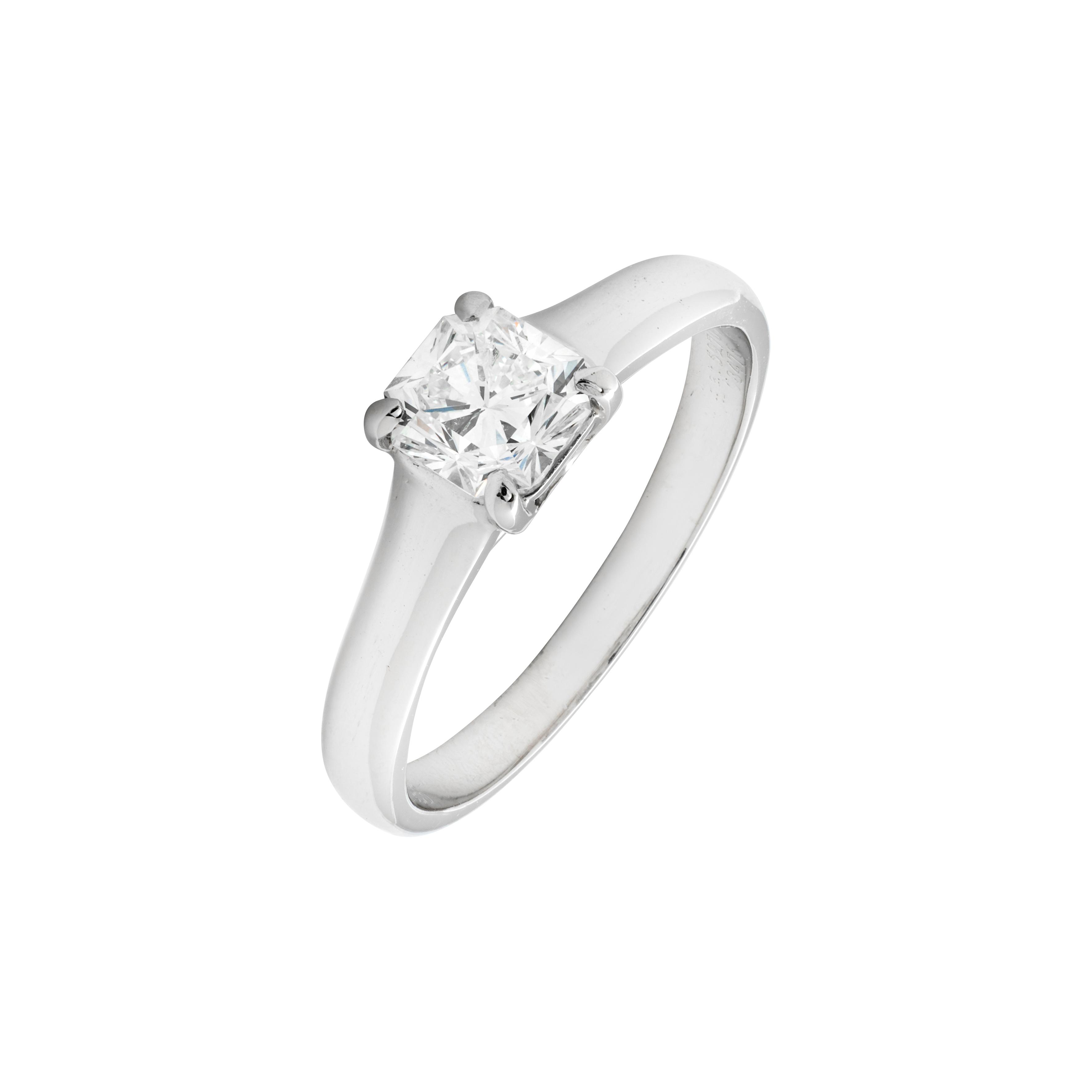 Tiffany & Co. Platinum And 0.59ct Lucida Cut Diamond Ring 