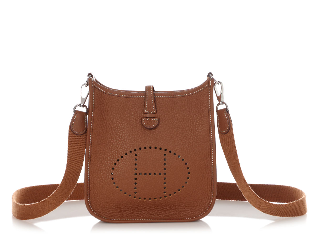 ◆入手困難◆HERMES Evelyne 16 TPM Hermès Etoupe Clemence Mini Evelyne 16 TPM Gold Hardware