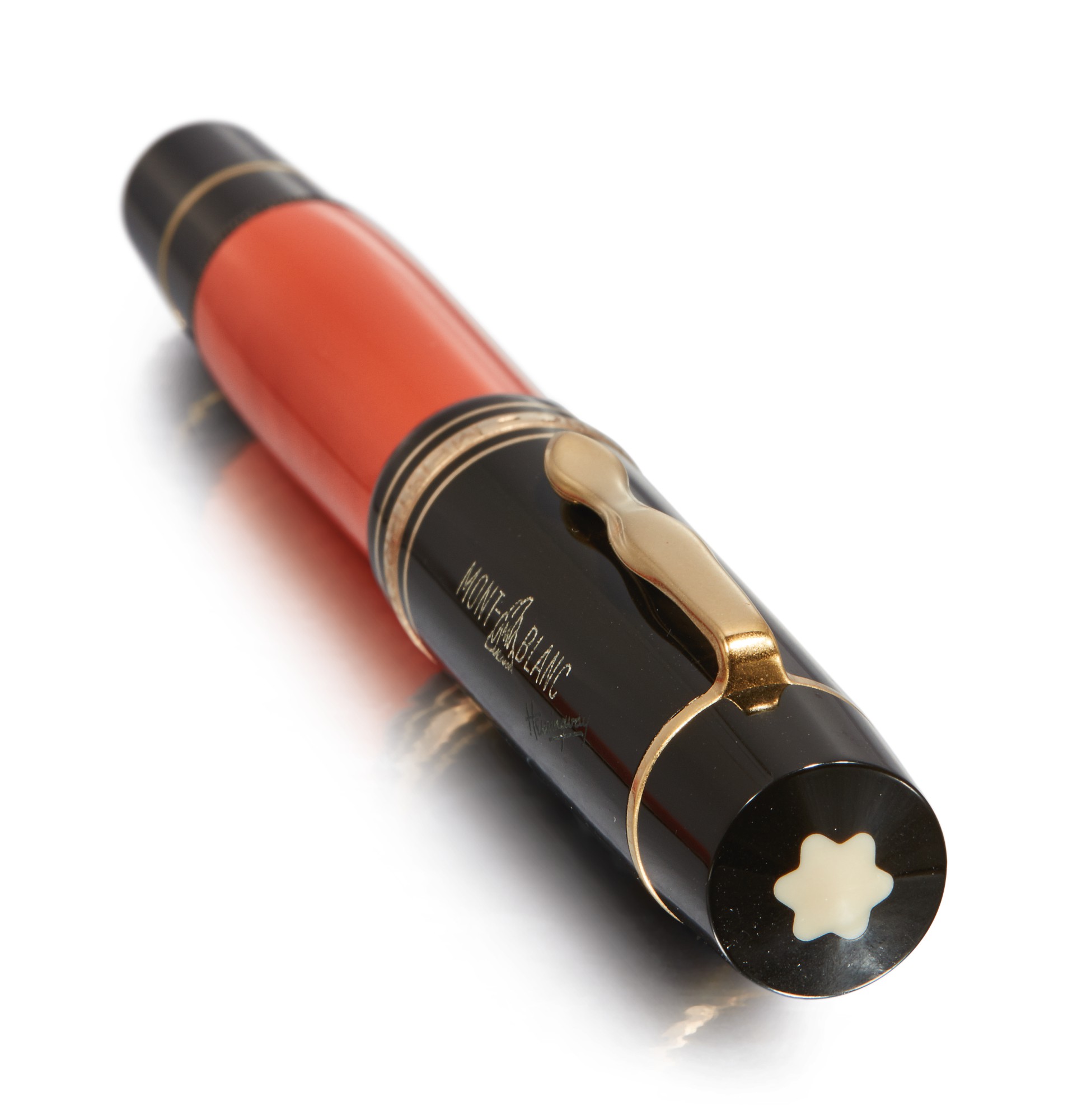 MONTBLANC A BLACK AND ORANGE RESIN FOUNTAIN PEN, CIRCA 1992 Luxury Pens Online A Capsule