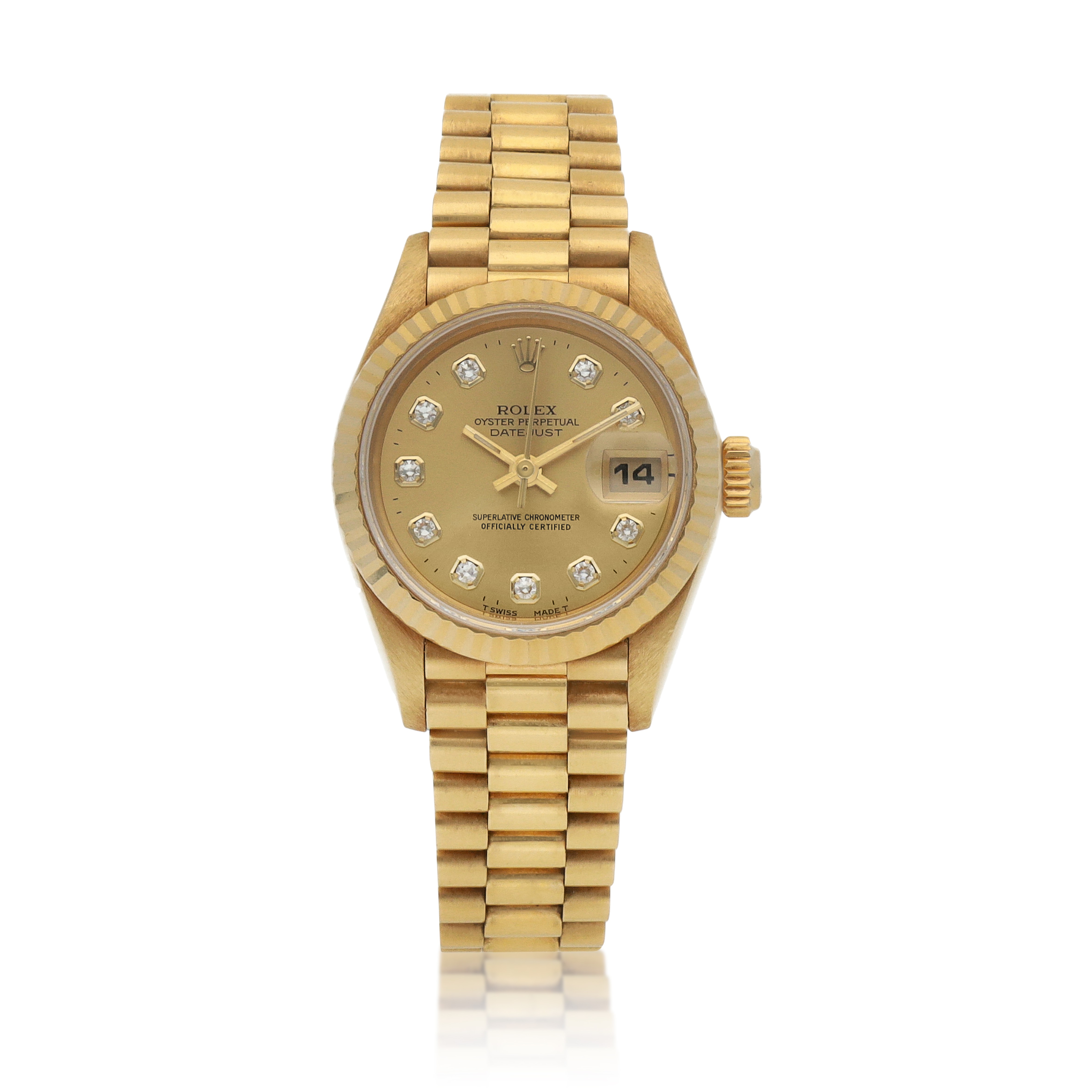 yellow gold diamond rolex