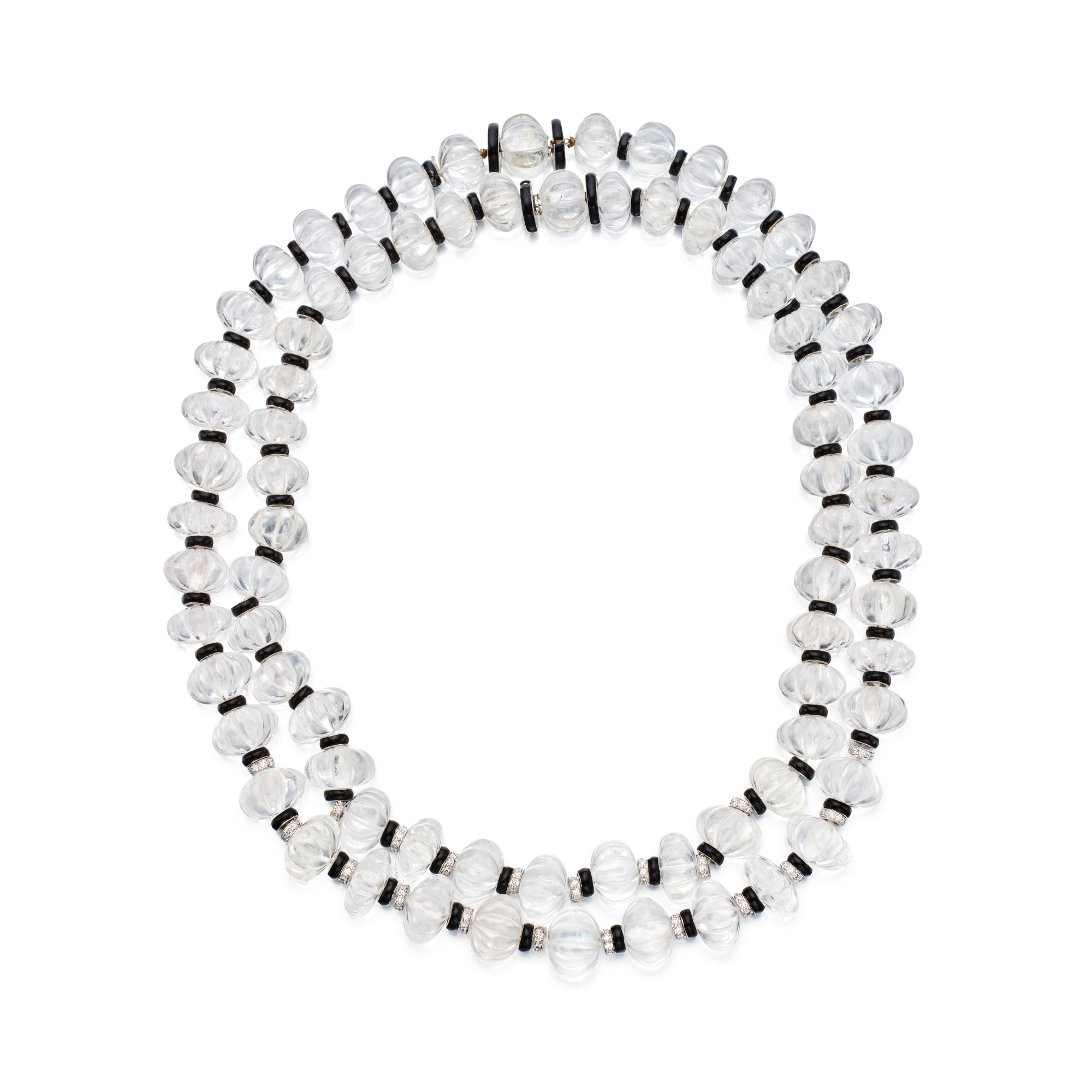 Two Rock Crystal, Diamond and Onyx Necklaces Important Jewels 2022