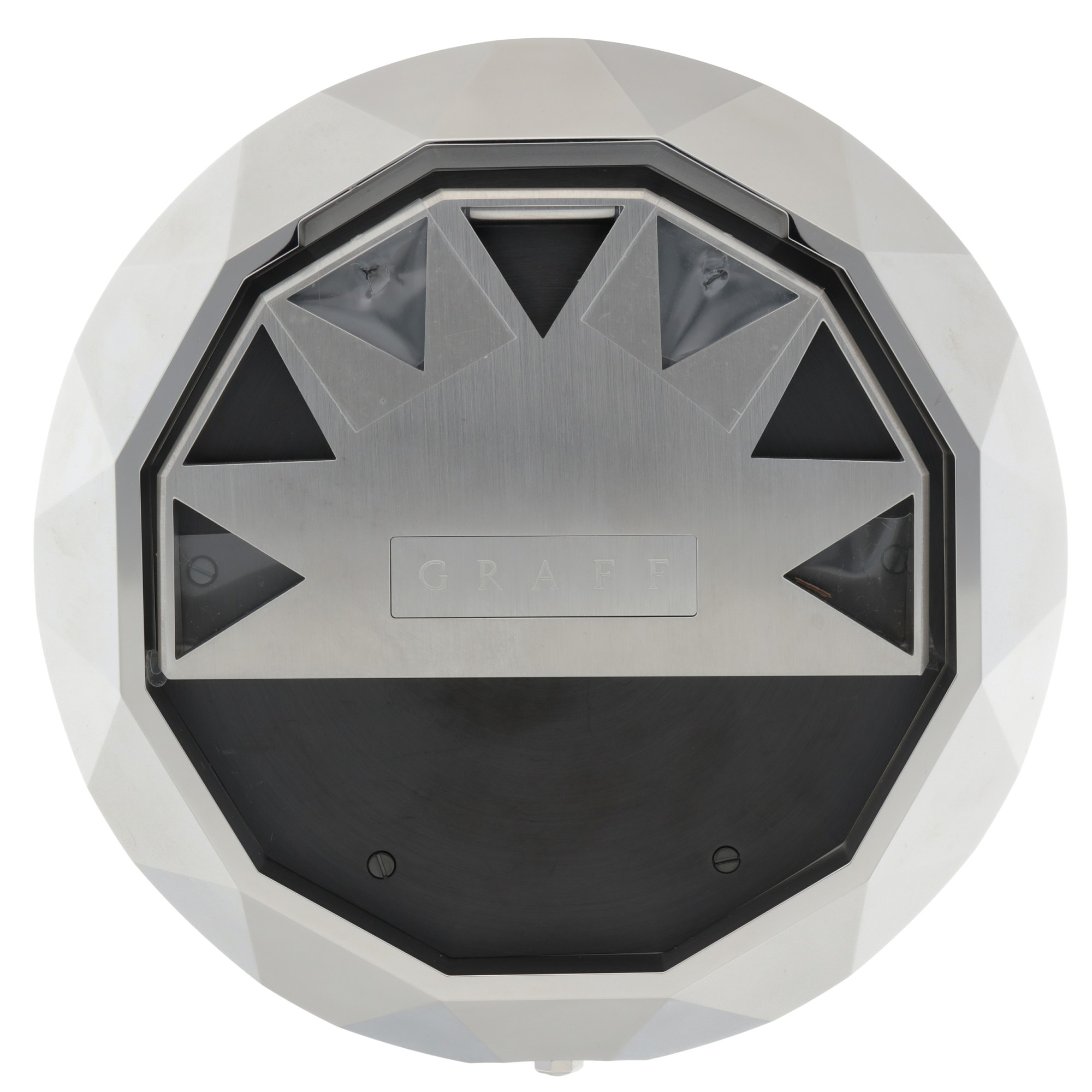 STAINLESS STEEL DUAL TIME ZONE DESK CLOCK CIRCA 2012 Graff Elegance