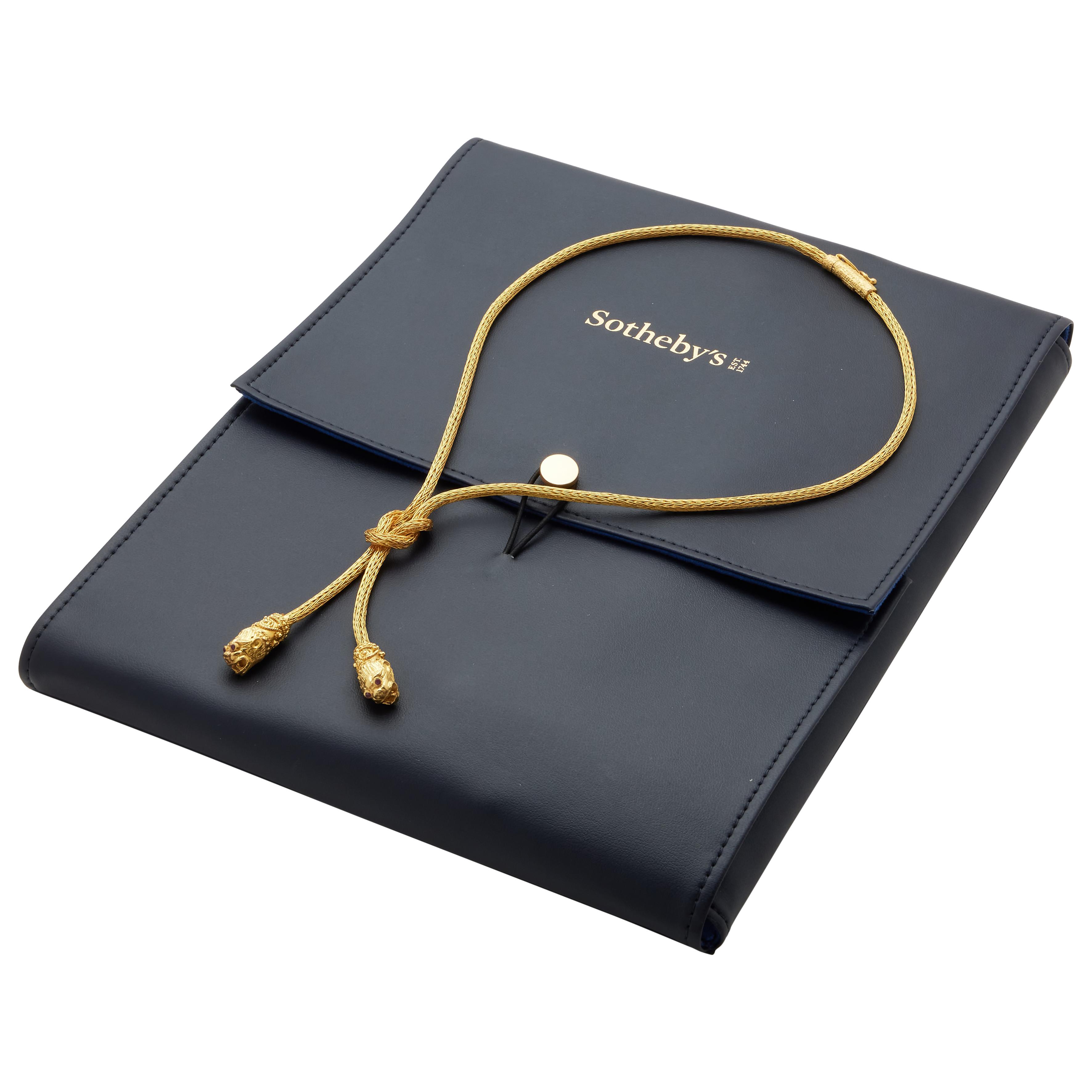 Ilias Lalaounis Gold And Ruby Lionhead Lariat Necklace Available